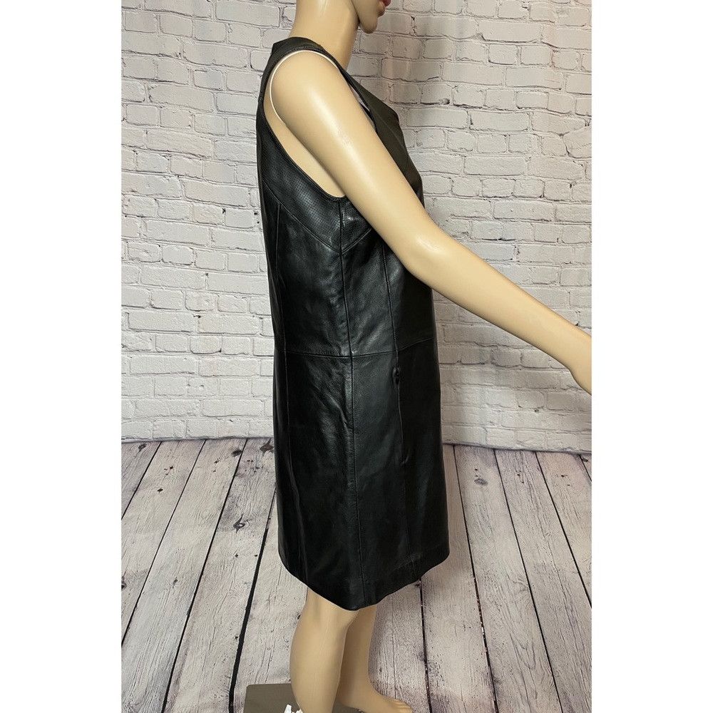 Other NWT New Bod & Christensen Sleeveless Dolly Black Leather Dr Size M / US 6-8 / IT 42-44 - 3 Thumbnail