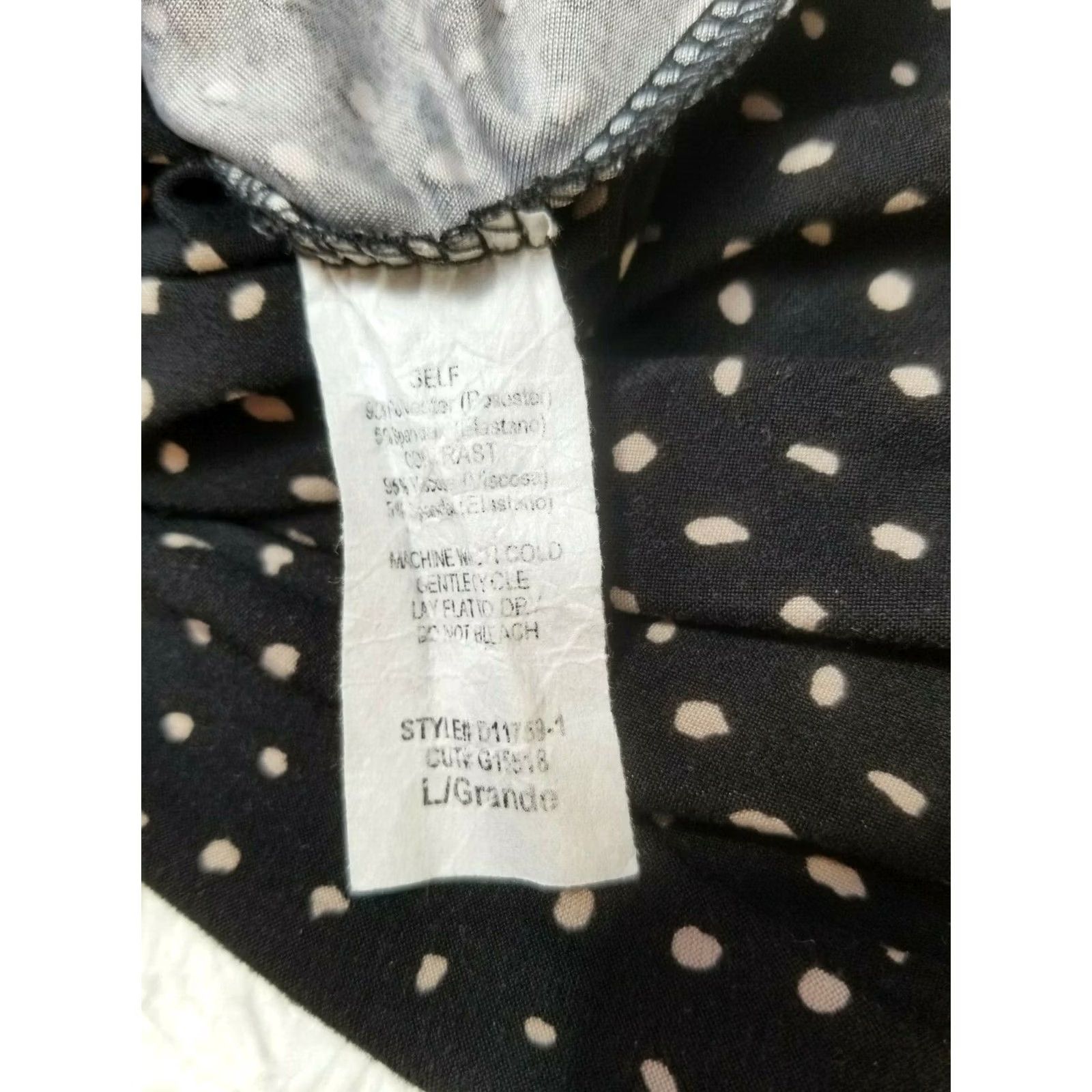 Vintage Gilli Womens Scoop Neck Polka Dot Stretch Puff Sleeve Flare Dress Black Sz Large Size L / US 10 / IT 46 - 4 Thumbnail