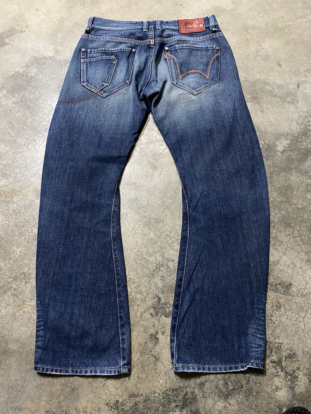 Baggy Jeans Japanese Edwin Crossbones Distressed Jeans