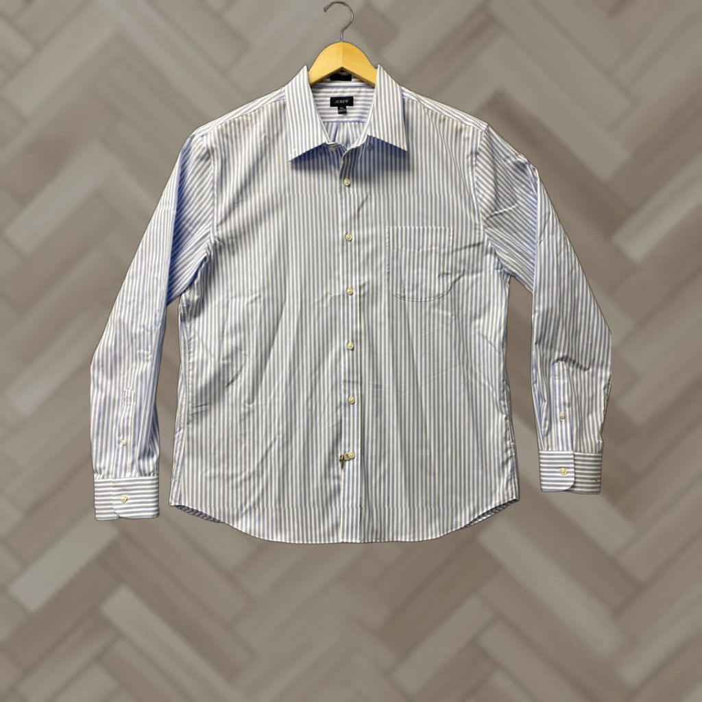 J.Crew VINTAGE J.CREW Men's Button-Up Shirt XL Slim Fit Blue Stripes Long Sleeve Office Casual Size US XL / EU 56 / 4 - 1 Thumbnail