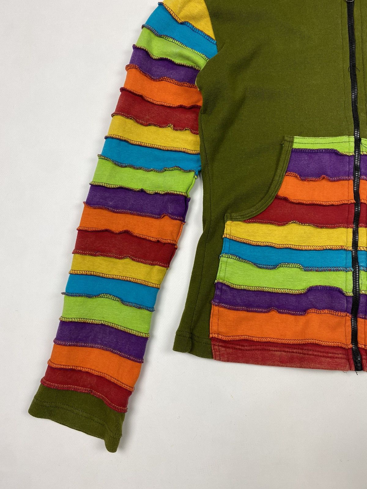 Vintage Y2K Vintage Nepalese Fairy Patchwork Hoodie Size L / US 10 / IT 46 - 4 Thumbnail