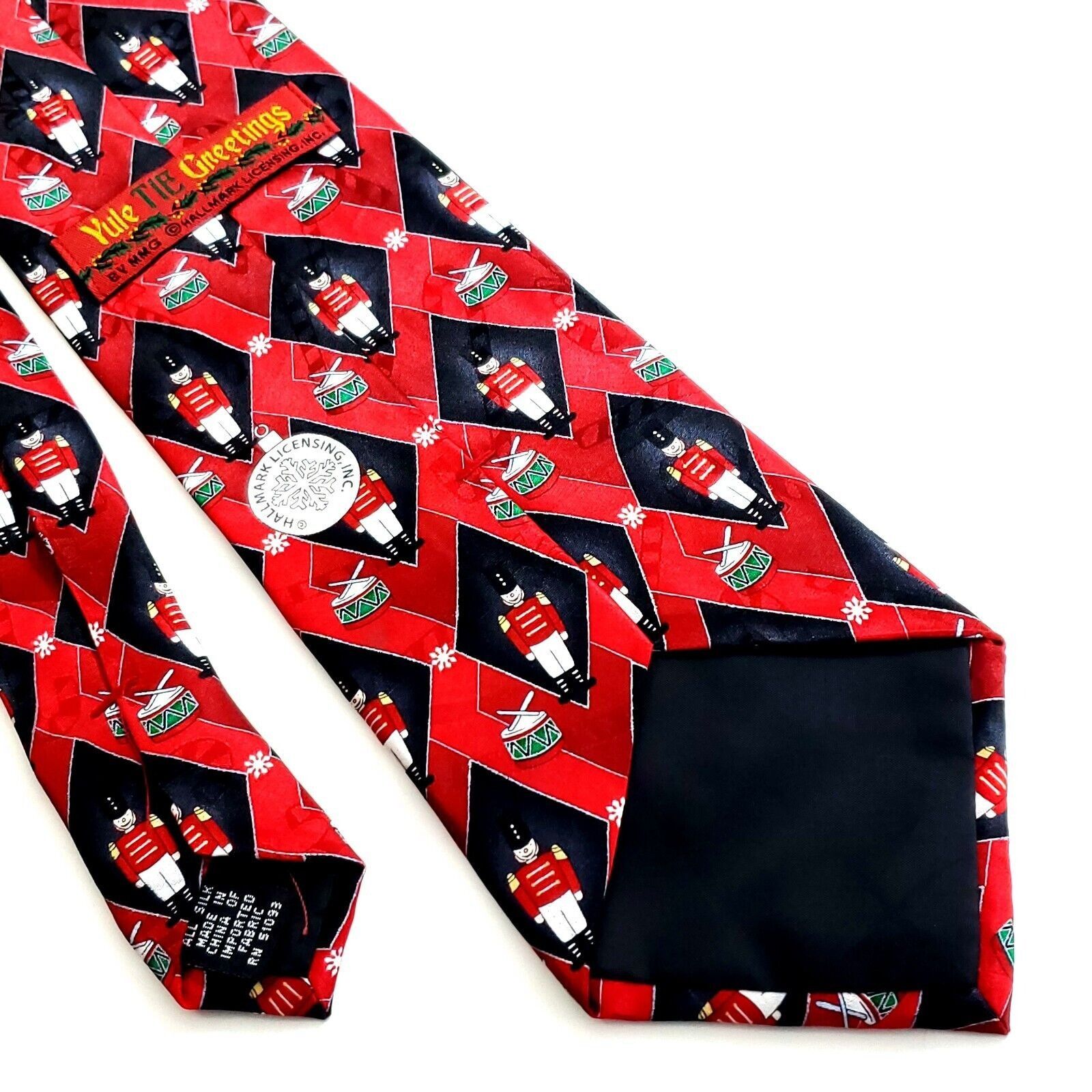 Designer Yule Tie Greetings Hallmark Nutcracker Jacquard Print Red Bl Size ONE SIZE - 6 Thumbnail