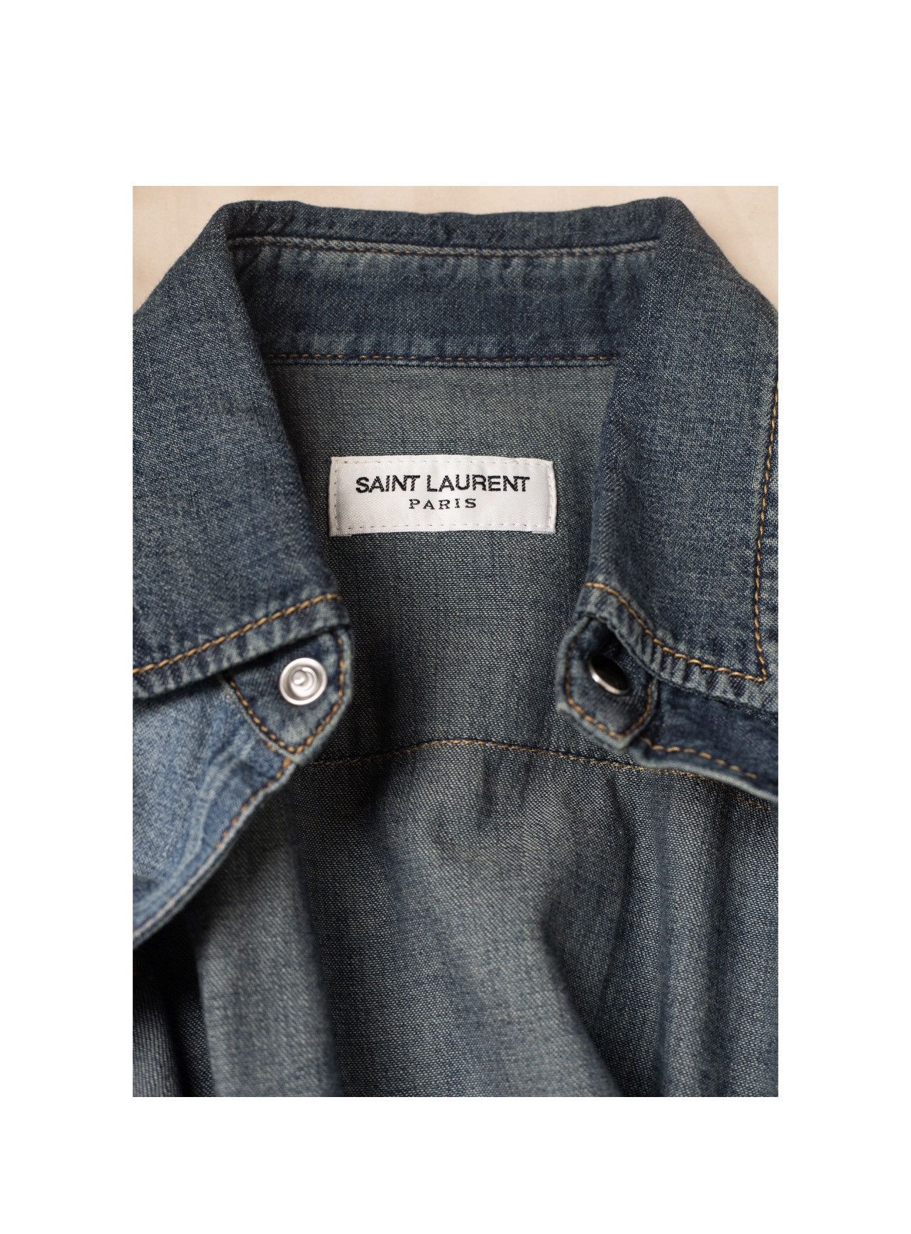 Saint Laurent Paris Saint Laurent Denim Shirt Size L / US 10 / IT 46 - 4 Thumbnail