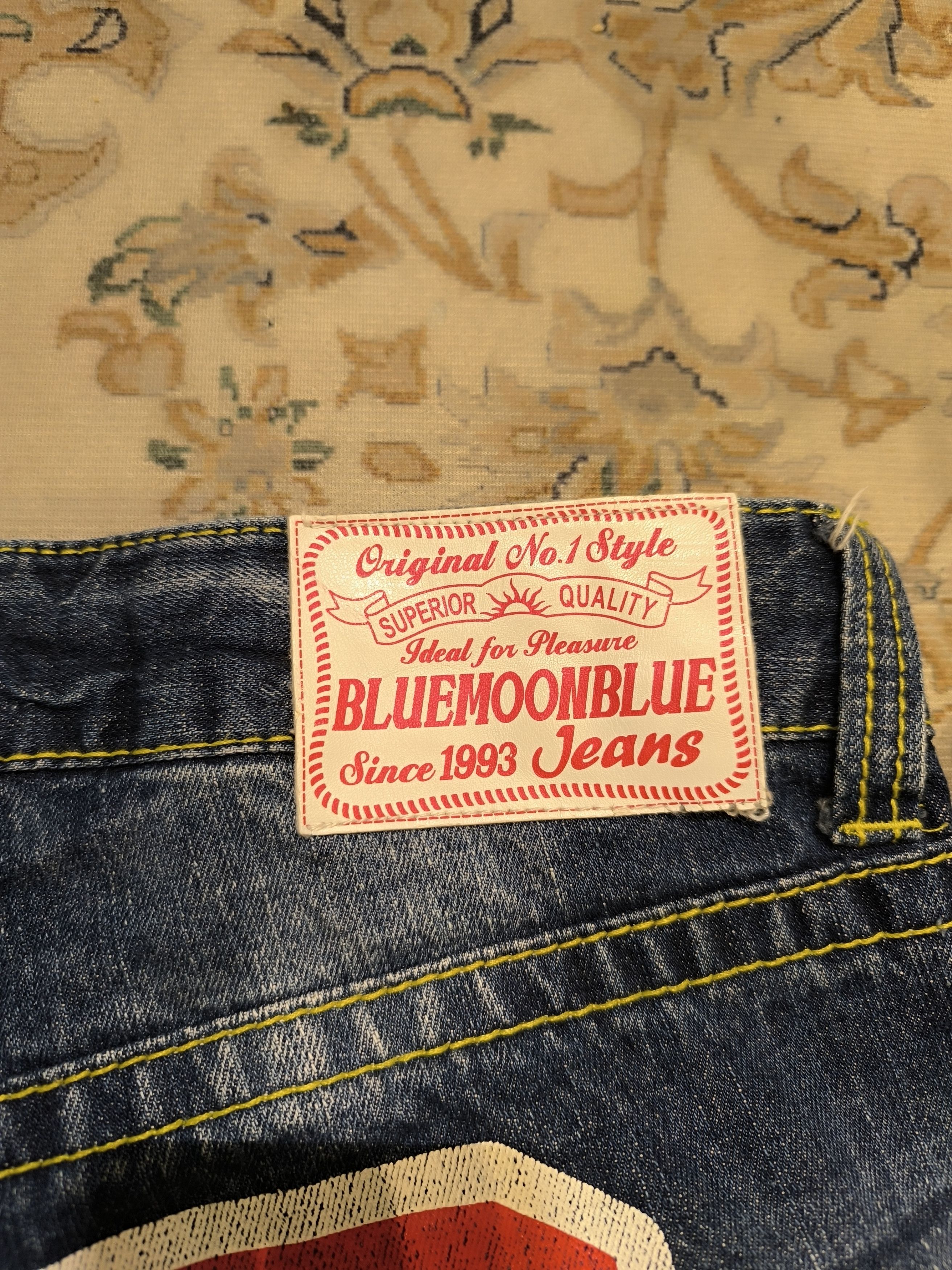Japanese Brand BLUEMOONBLUE BIG SPELL OUT JEANS Size US 33 - 9 Thumbnail