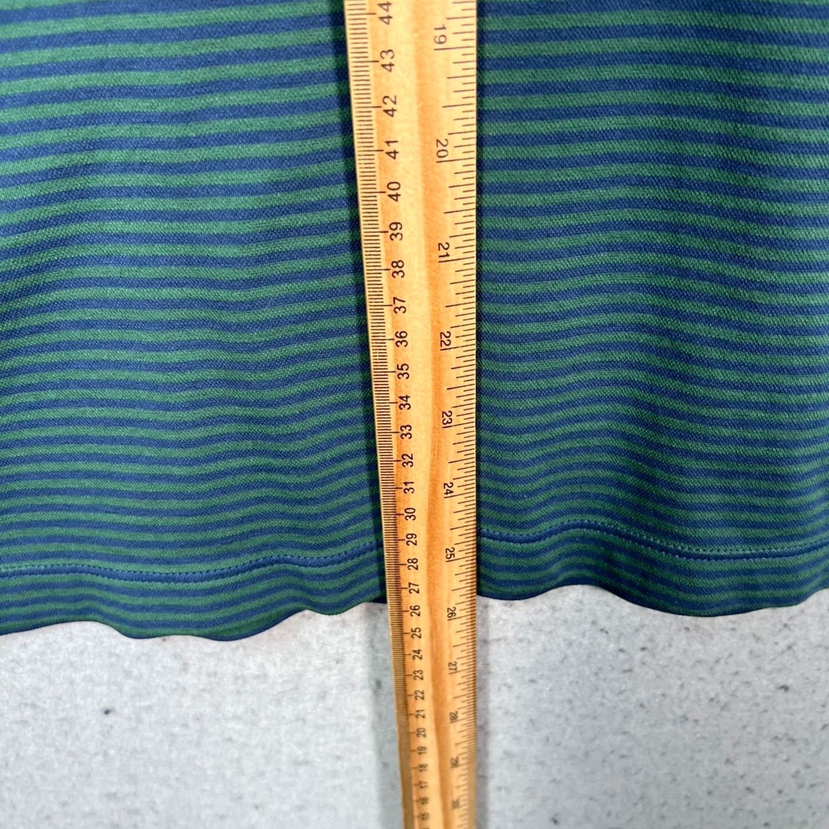 J.Crew J.Crew Mens Medium Coolmax Green & Blue Striped Polo Shirt - Size Size US M / EU 48-50 / 2 - 6 Thumbnail