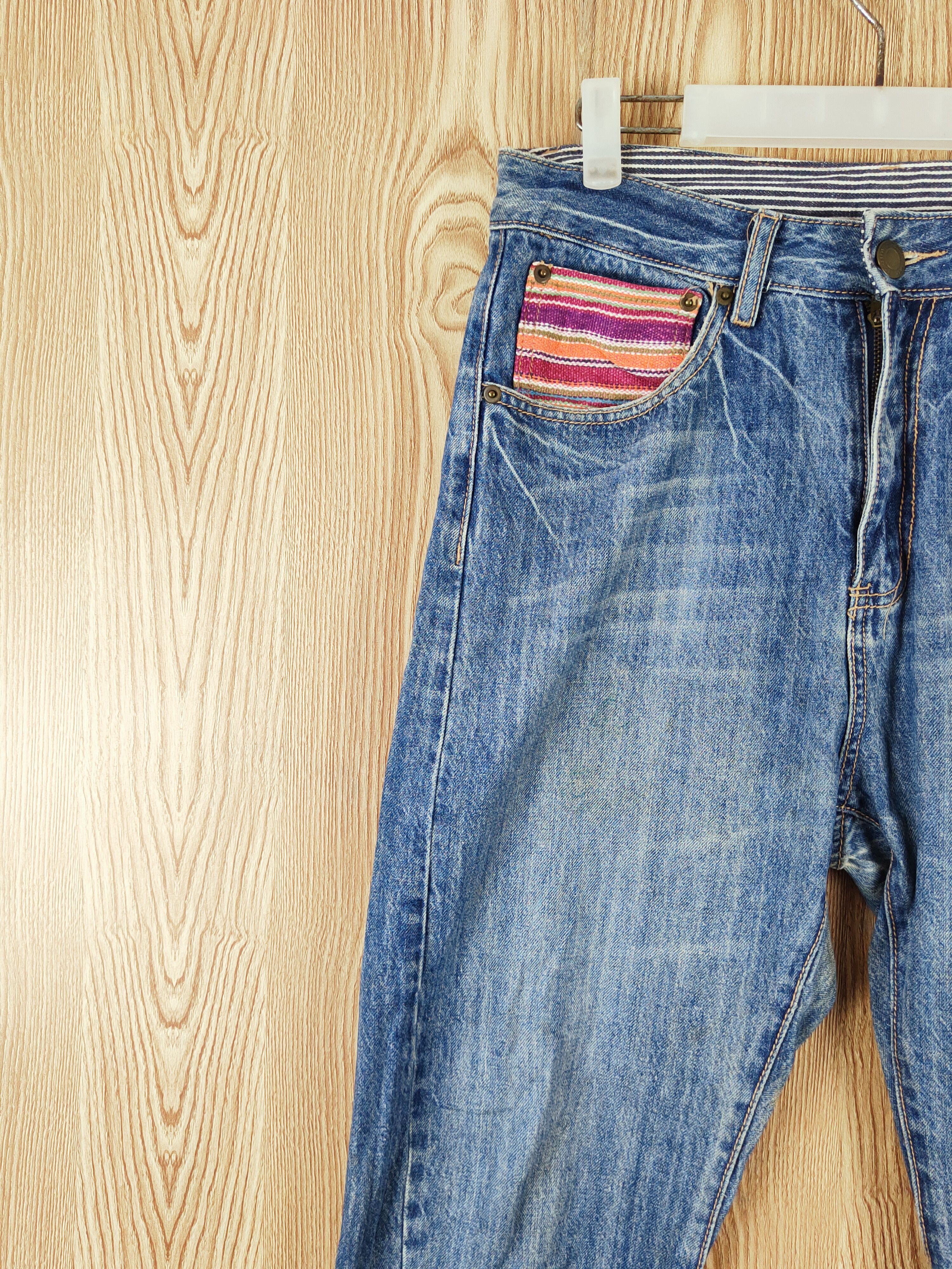 Japanese Brand Agile Blue Distressed Ripped Jeans #W536 Size US 30 / EU 46 - 3 Thumbnail