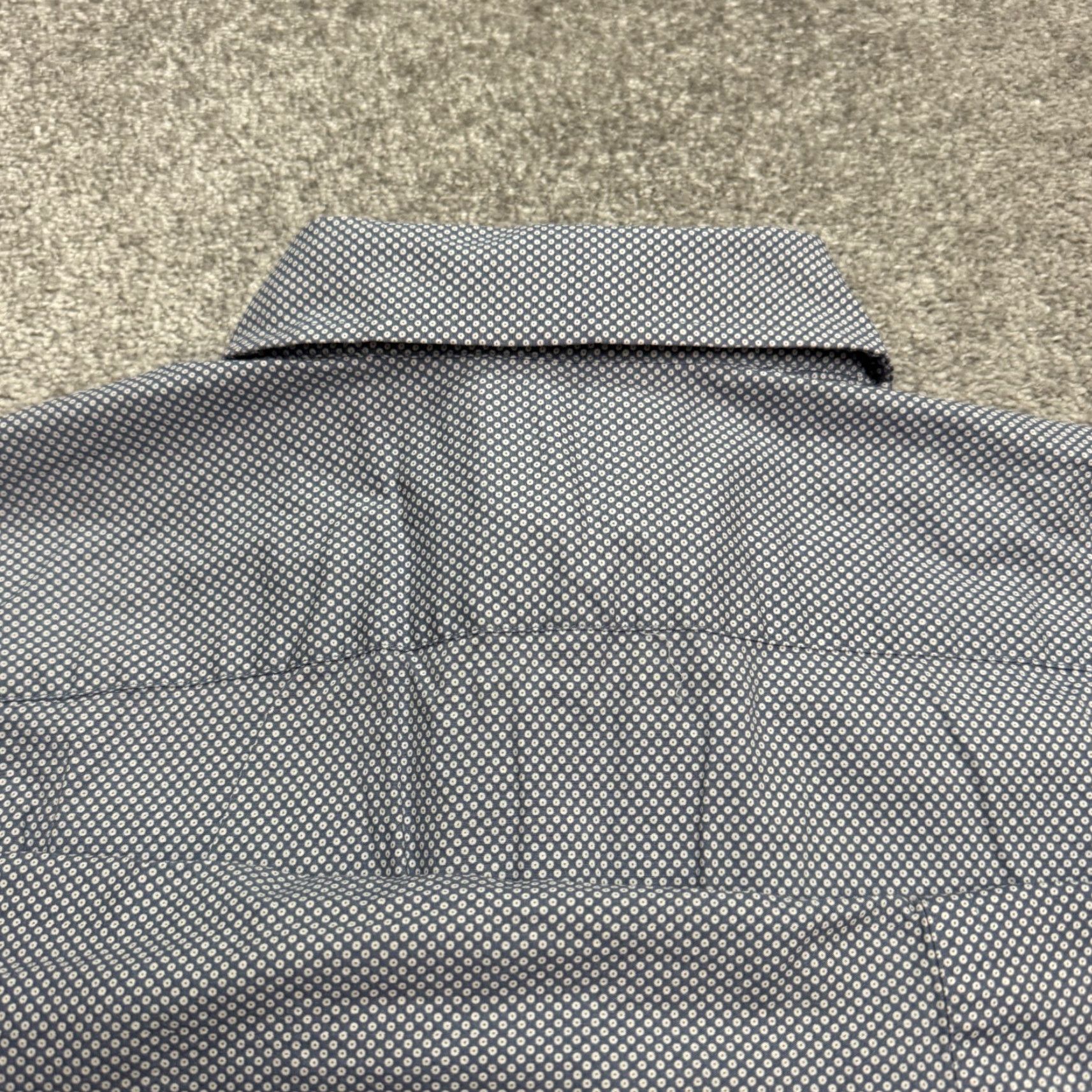 Ben Sherman Ben Sherman Dress Shirt Mens Large 16/16.5 Blue Micro Dot Cotton Blend Stretch Business Casual Mens Size 42R - 4 Thumbnail