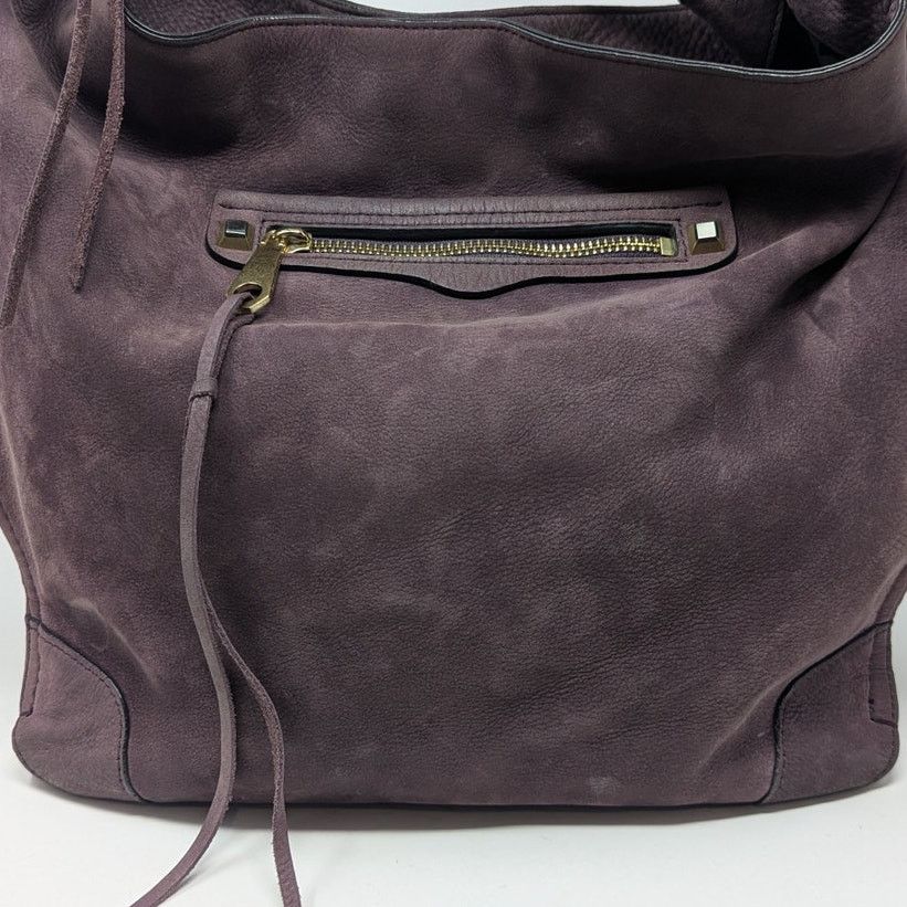 Rebecca Minkoff Rebecca Minkoff Suede Leather Shoulder Bucket Bag Purple Size ONE SIZE - 15 Thumbnail