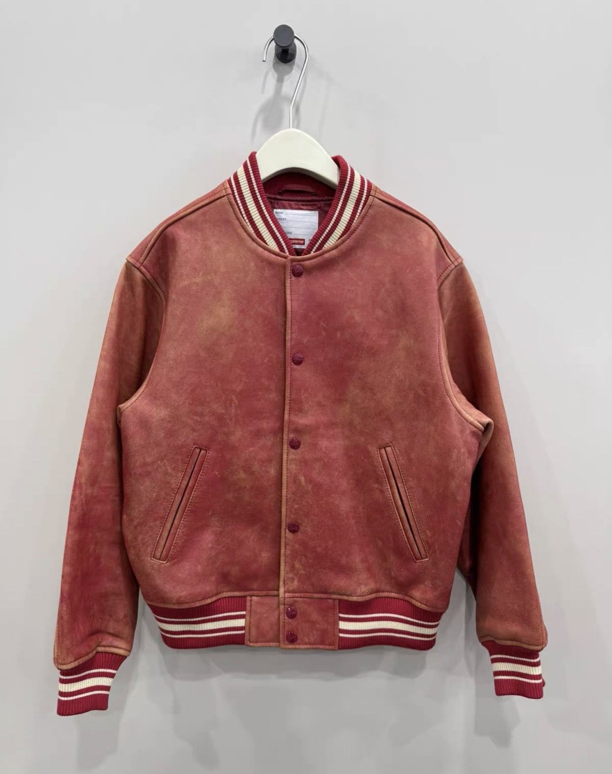Supreme Supreme Pebbled Leather Varsity Jacket Multicolor | Grailed