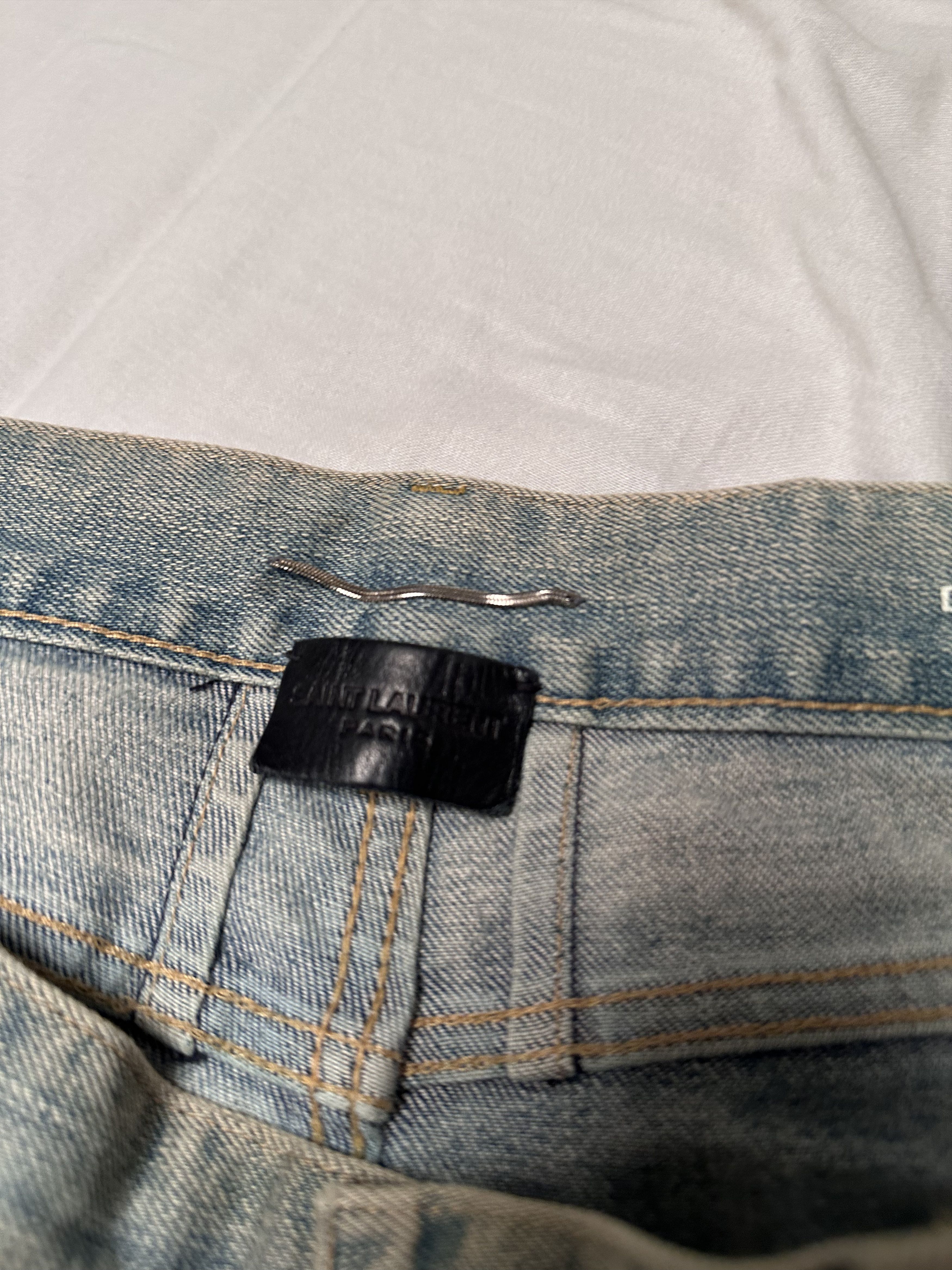 Saint Laurent Paris 2014 YSL SAINT LAURENT Paris Hedi Slimane Crash Denim Jeans Size US 32 / EU 48 - 5 Thumbnail