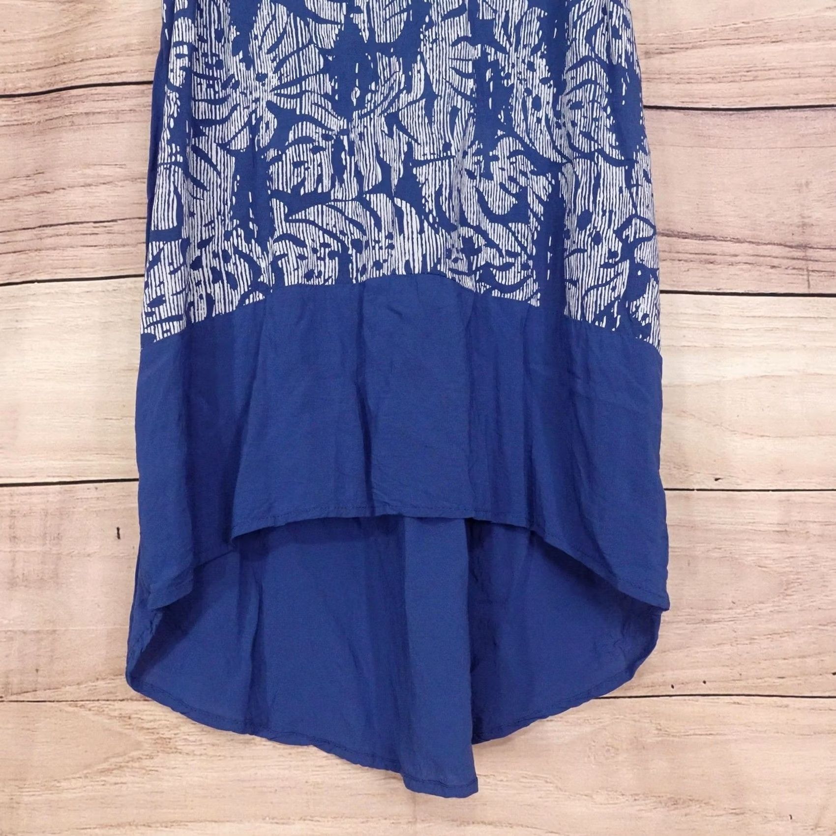 Gap Gap Tank Womens S Blue Floral Tropical V-Neck High-Low Tunic Sleeveless Size S / US 4 / IT 40 - 3 Thumbnail