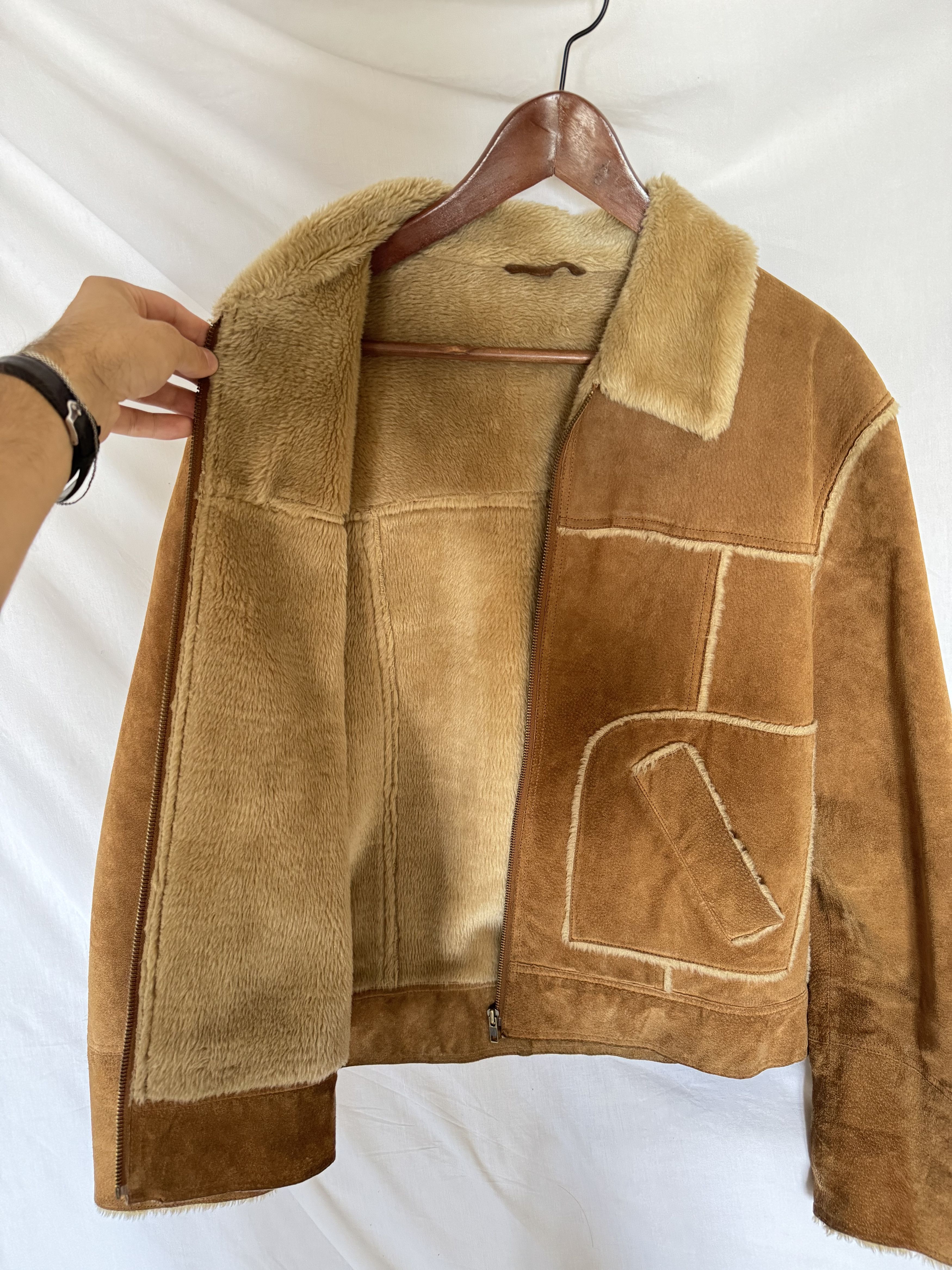 Vintage Authentic Vintage Lambswool Bomber Jacket Sherpa Fleece Size US L / EU 52-54 / 3 - 2 Thumbnail