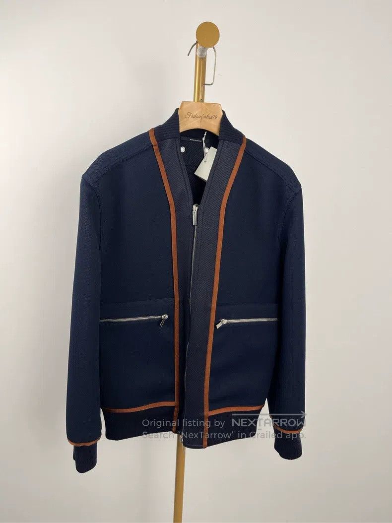 Hermes Hermes Navy Blue Striped Long Sleeve Jacket Size US S / EU 44-46 / 1 - 1 Thumbnail