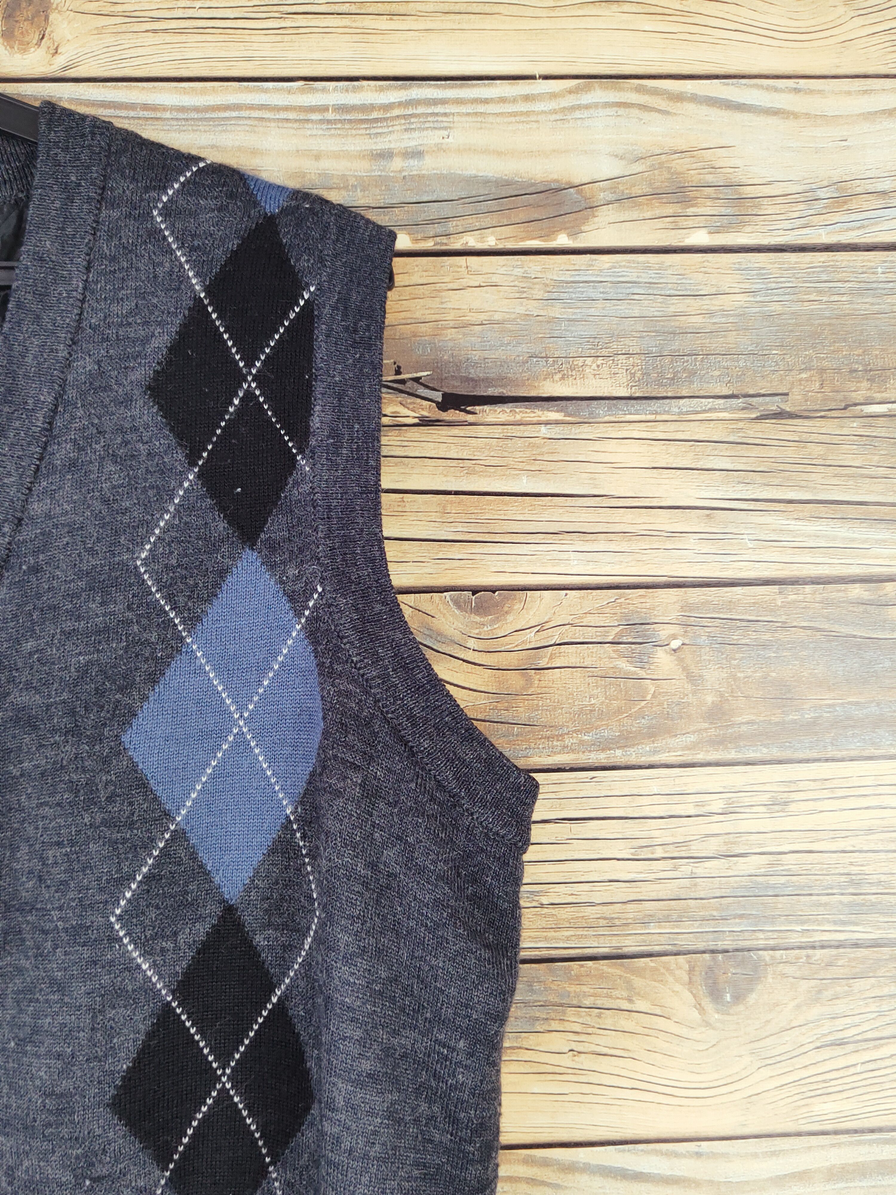 Homespun Knitwear Vintage Club Black Knitwear Button Up Vests #W986 Size US M / EU 48-50 / 2 - 6 Thumbnail