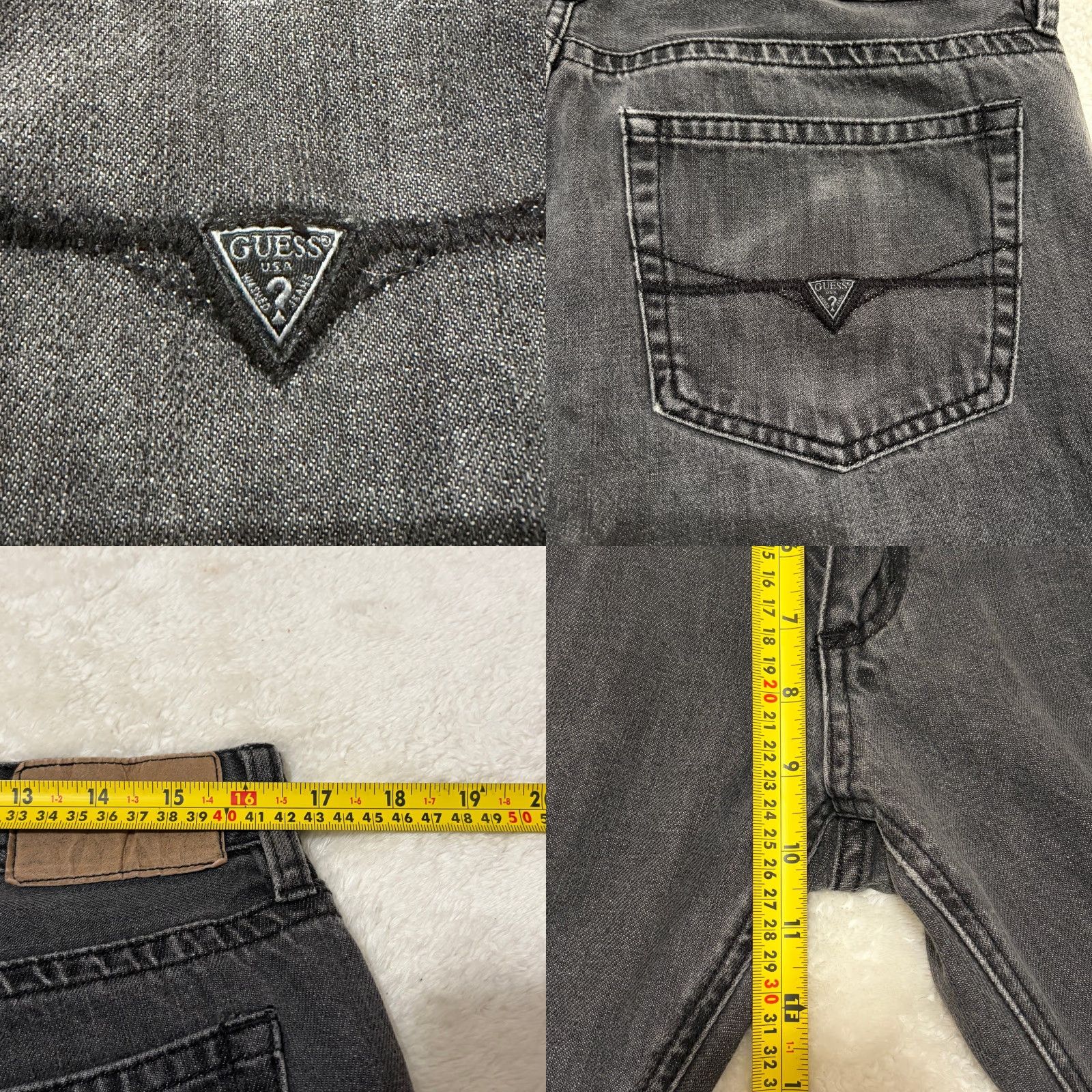 Guess VINTAGE Guess Jeans Mens 34 x 30 Black Relaxed Straight Rowland Fit Raw Hem Baggy Y2k Size US 34 / EU 50 - 9 Thumbnail