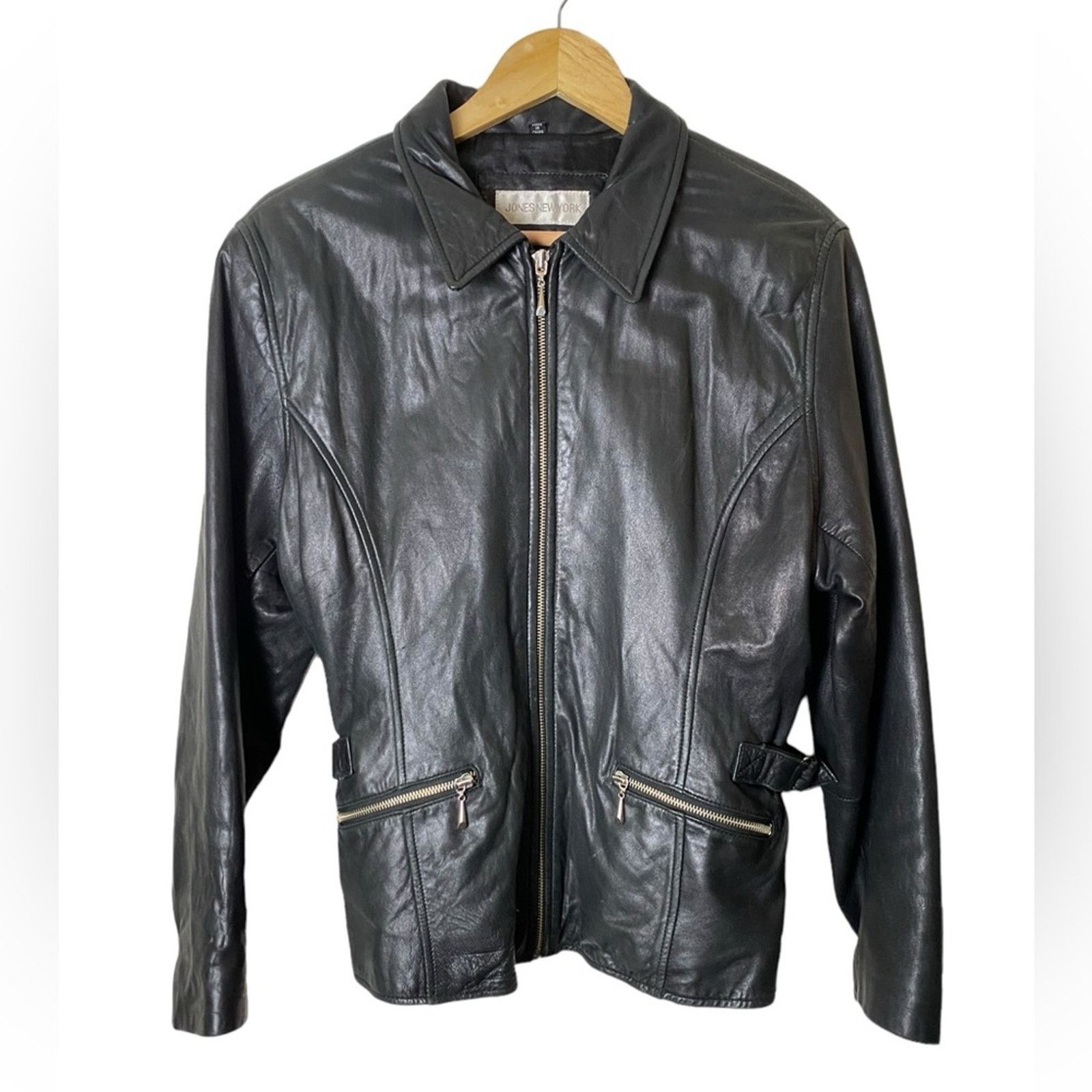 Jones New York Jones New York Women’s Genuine Leather Size M Black Size M / US 6-8 / IT 42-44 - 1 Thumbnail