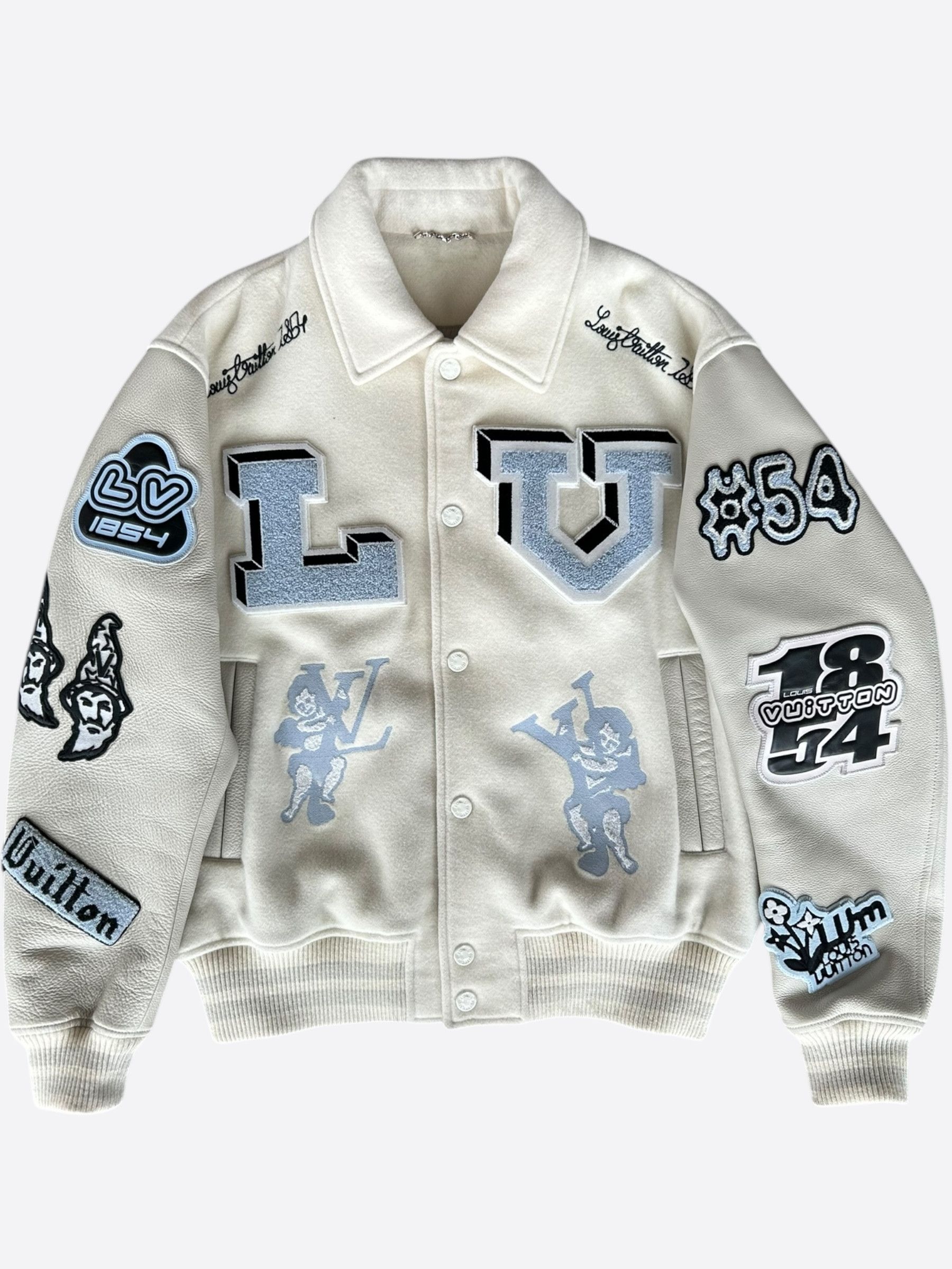 ジャケット・アウター Louis Louis Vuitton Louis Vuitton White & Blue Bunny Varsity