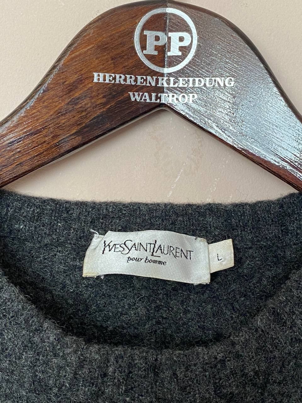 Yves Saint Laurent Wool YSL Sweater Soft Warm Grey YSL Sweatshirt Size US L / EU 52-54 / 3 - 4 Thumbnail