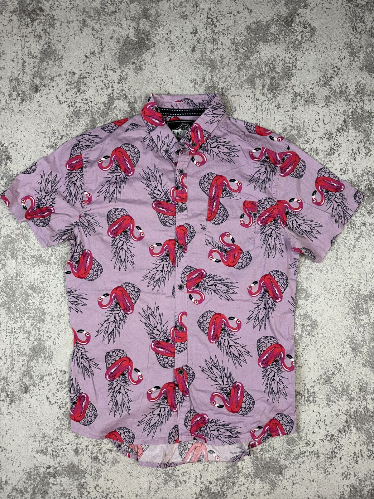 Vintage Retro Flamingo Pineapple Shirt Size US M / EU 48-50 / 2 - 1 Thumbnail