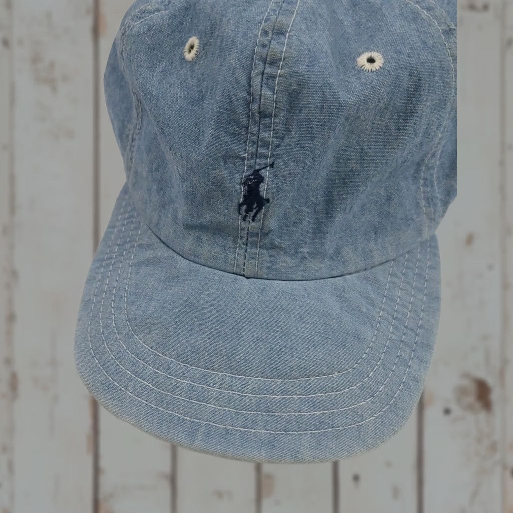 Polo Ralph Lauren VINTAGE Polo Ralph Lauren Chambray Denim Hat Cap RL Pony Sport Made In USA Baseball Cap Men Adjustable Blue 90s USA Pony Logo Size US M / EU 48-50 / 2 - 1 Thumbnail