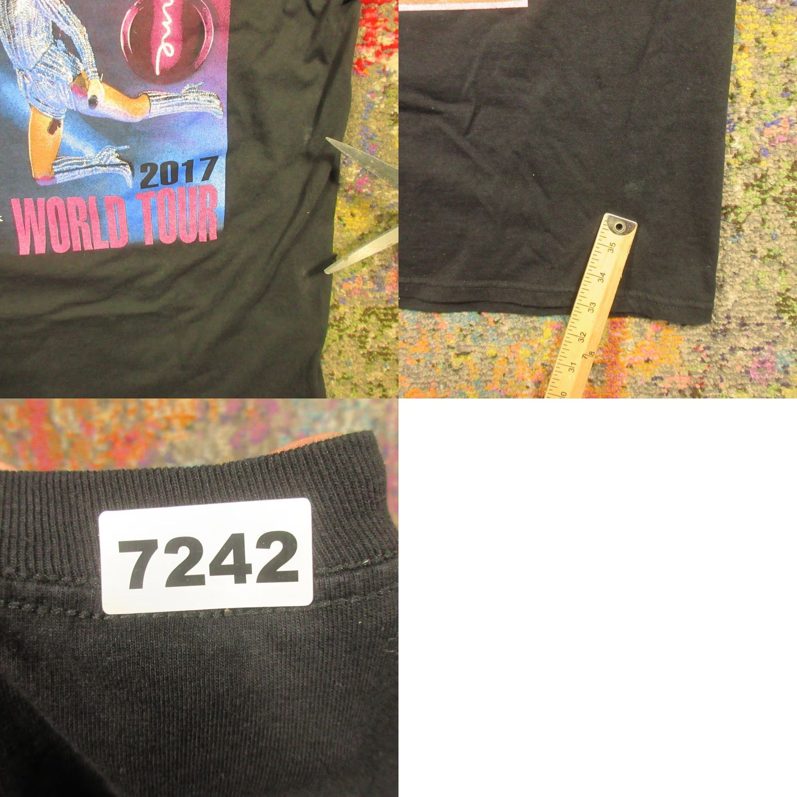 Vintage Lady Gaga JOANNE 2017 World Tour Graphic T-Shirt Adult Medium Concert Tee Black Crew Neck Short Sleeve Cotton Jersey Shirts Size M / US 6-8 / IT 42-44 - 8 Thumbnail