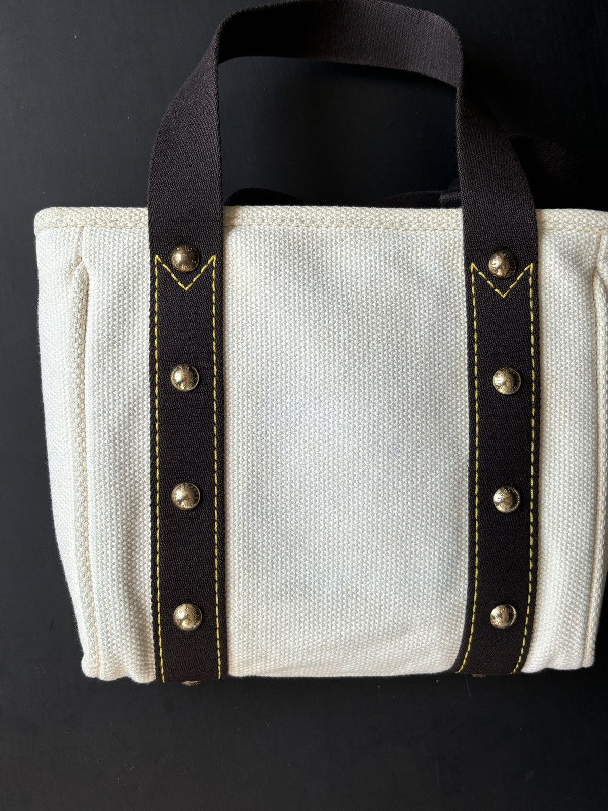 Louis Vuitton Louis Vuitton Antigua Cabas Handbag PM White Canvas Size ONE SIZE - 9 Thumbnail