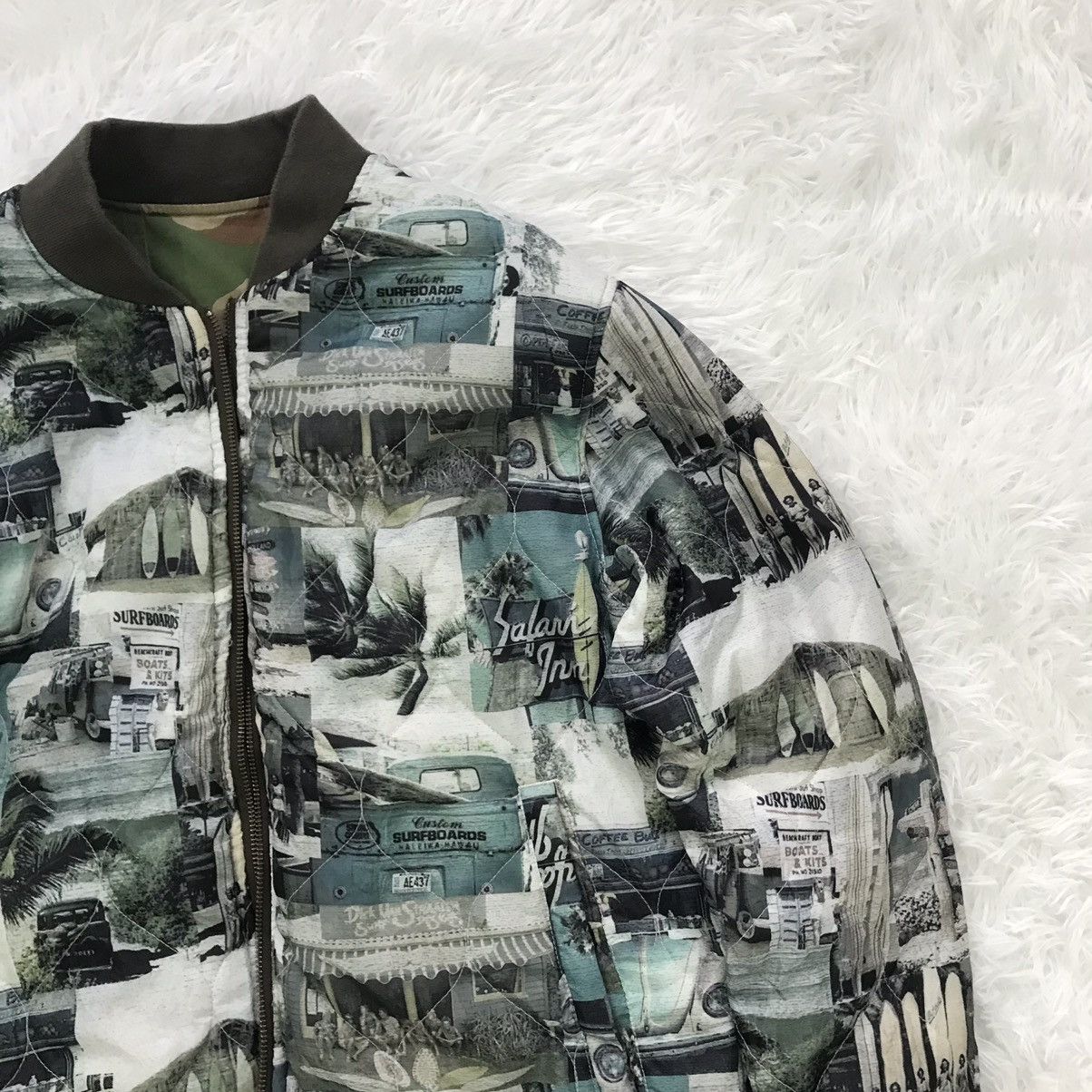 Japanese Brand Rosebud Couples Reversible Bomber Jacket (brokenzip) Size US M / EU 48-50 / 2 - 24 Thumbnail