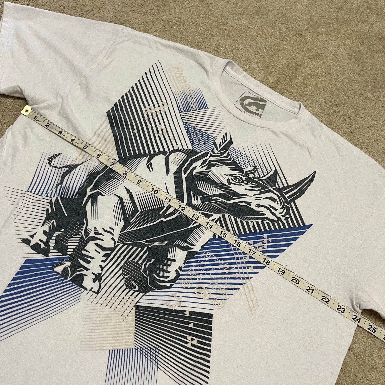 Ecko Unltd. Ecko Unltd Y2K Skater Rhino Graphic White Shirt XL Size US XL / EU 56 / 4 - 6 Thumbnail