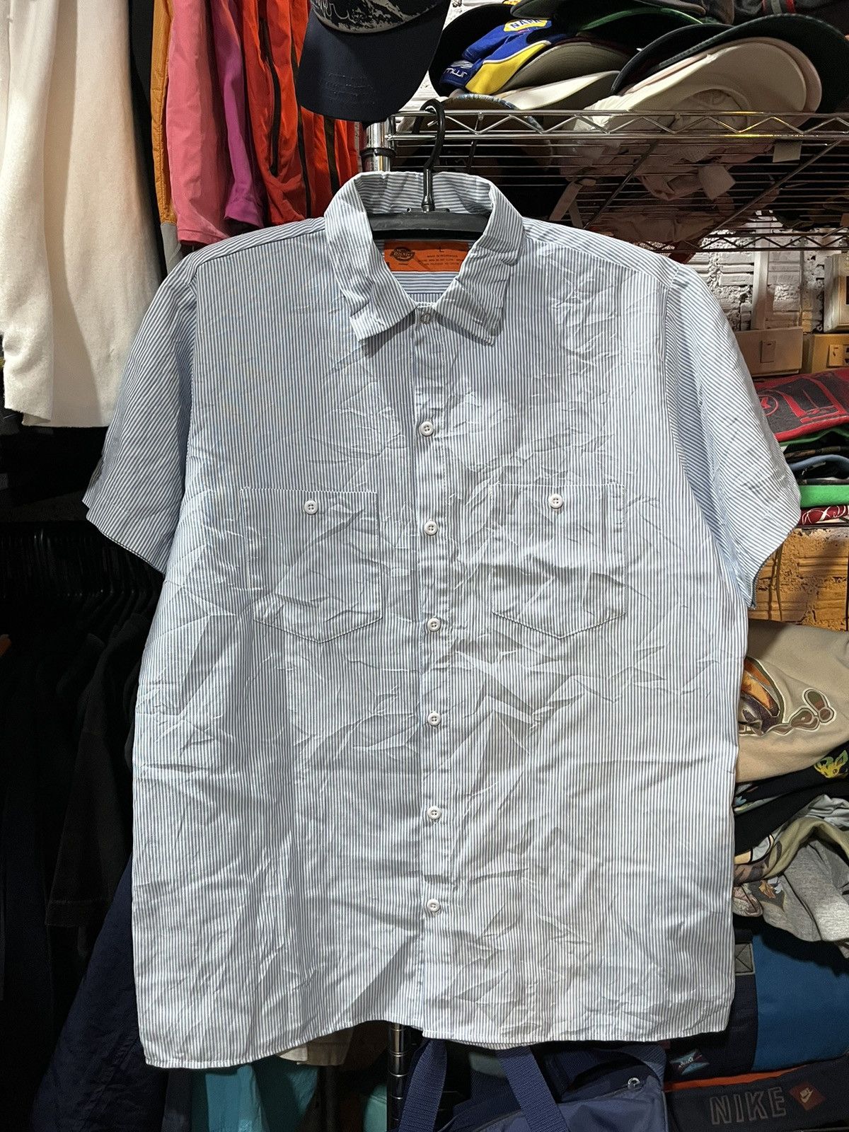 Dickies × Vintage Dickies Workwear 2 Pockets Striped Shirt 90s Size US L / EU 52-54 / 3 - 1 Thumbnail