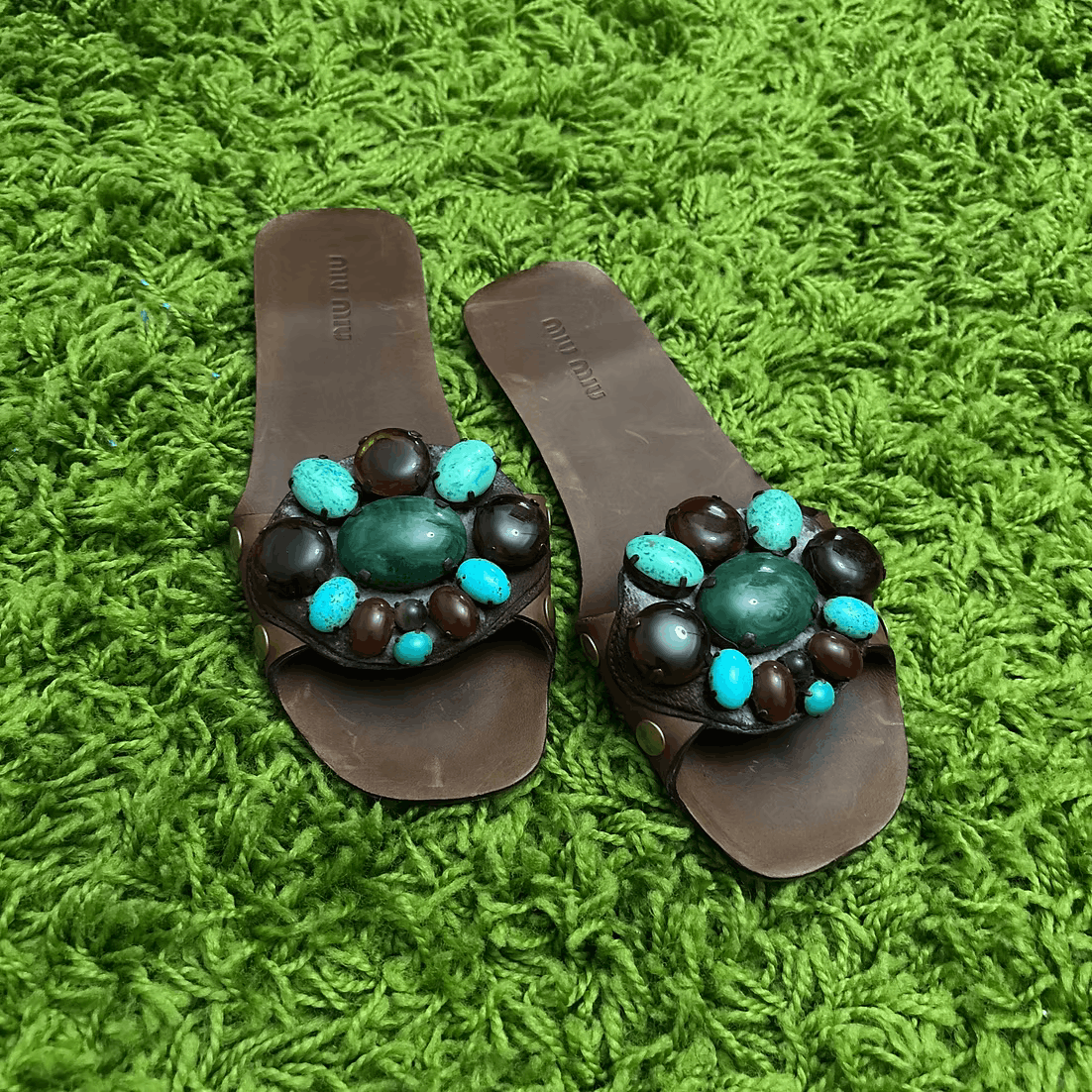 Miu Miu SS2005 Jewel Embellished Sandals Size US 6.5 / IT 36.5 - 1 Thumbnail