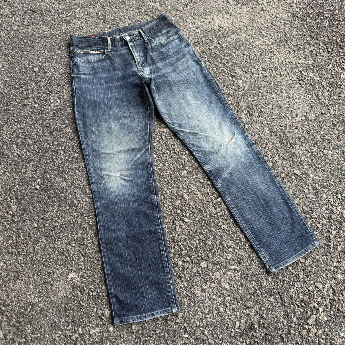 Edwin VINTAGE EDWIN BLUE TRIP FADED RIPPEP JEAN DENIM PANTS Size US 32 / EU 48 - 2 Thumbnail