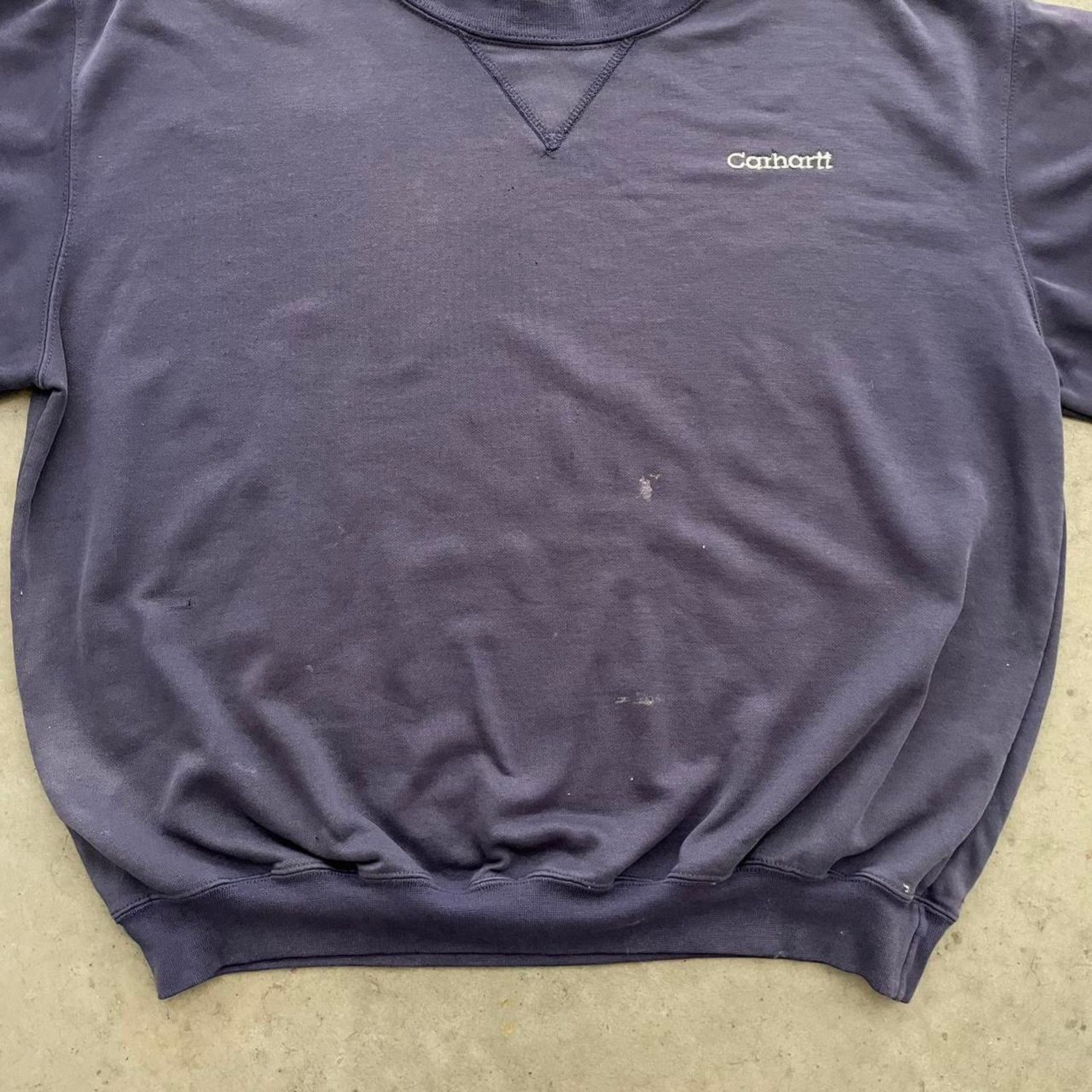 Carhartt Vintage Carhartt Distressed Navy Sweatshirt Size US L / EU 52-54 / 3 - 3 Thumbnail