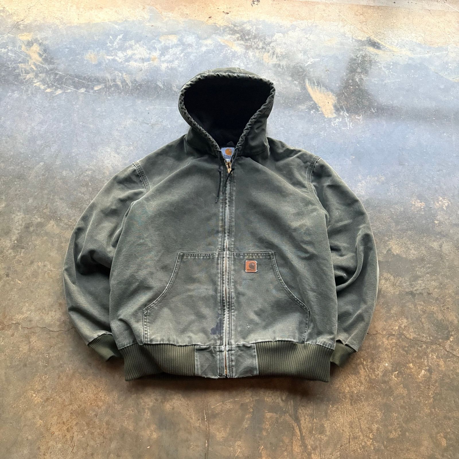 Carhartt × Vintage Crazy Vintage Moss Green Carhartt Hooded Work Jacket Size XL Size US XL / EU 56 / 4 - 1 Thumbnail