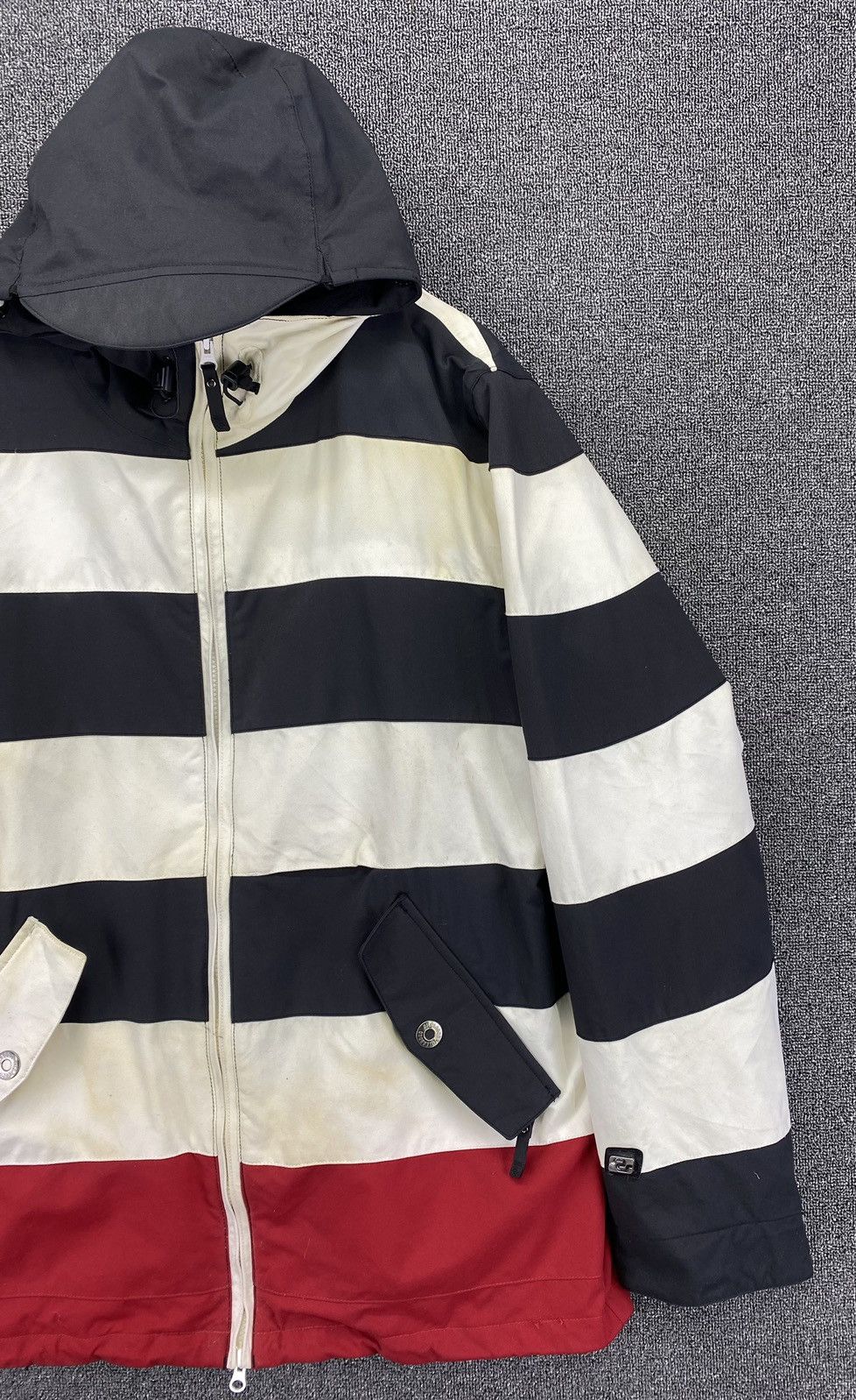Billabong Vintage Billabong Striped Hooded Outerwear Jacket Size US L / EU 52-54 / 3 - 4 Thumbnail