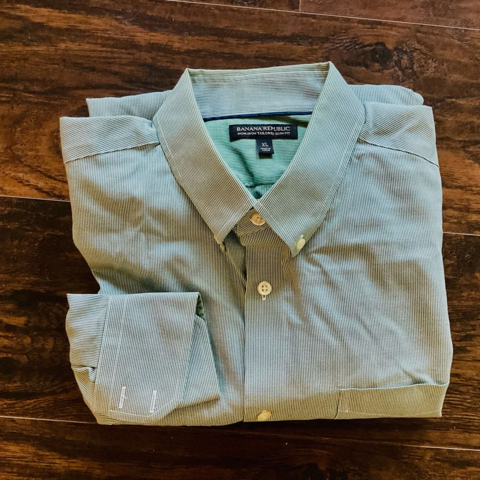 Banana Republic Banana Republic Non-Iron Tailored Slim Fit Shirt Size US XL / EU 56 / 4 - 1 Thumbnail