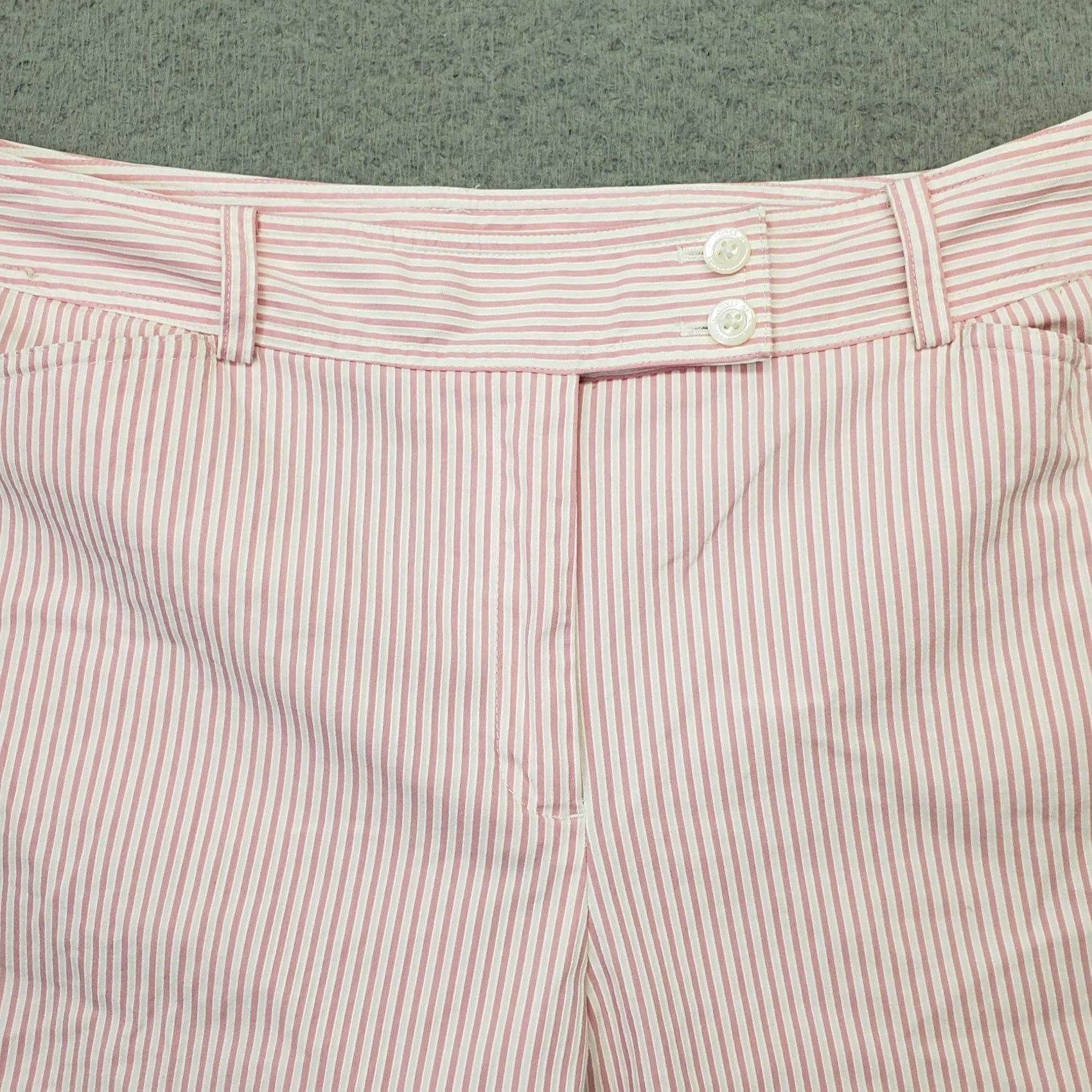 Jones New York Jones New York Womens Cropped Pants 16 Multi Striped Cotton Stretch Ankle Slit Size 38" / US 16 / IT 52 - 3 Thumbnail