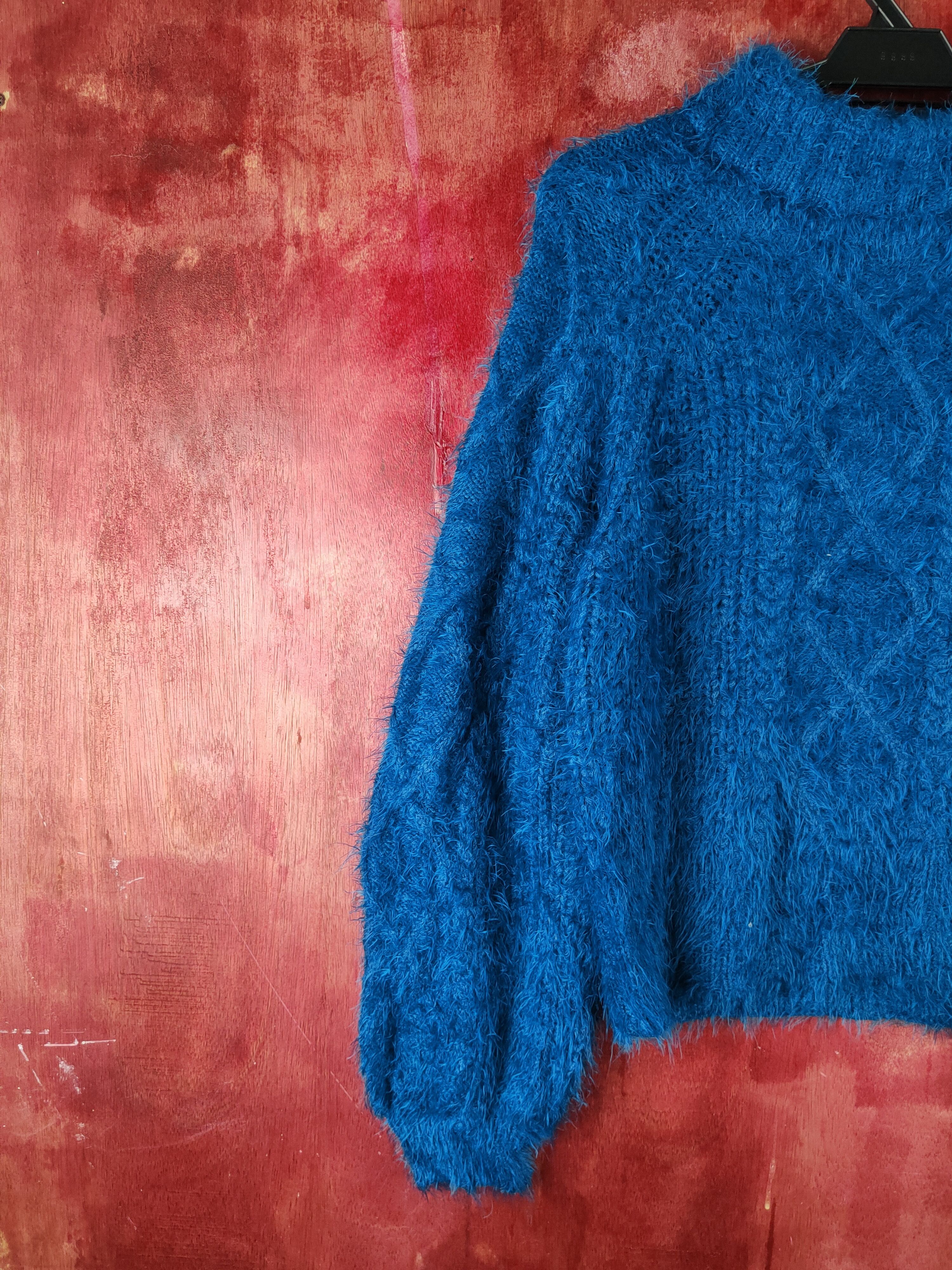 Homespun Knitwear × Japanese Brand Jouetie Turqouise Shag Shaggy Fur Mohair Knitwear #S2185 Size M / US 6-8 / IT 42-44 - 3 Thumbnail