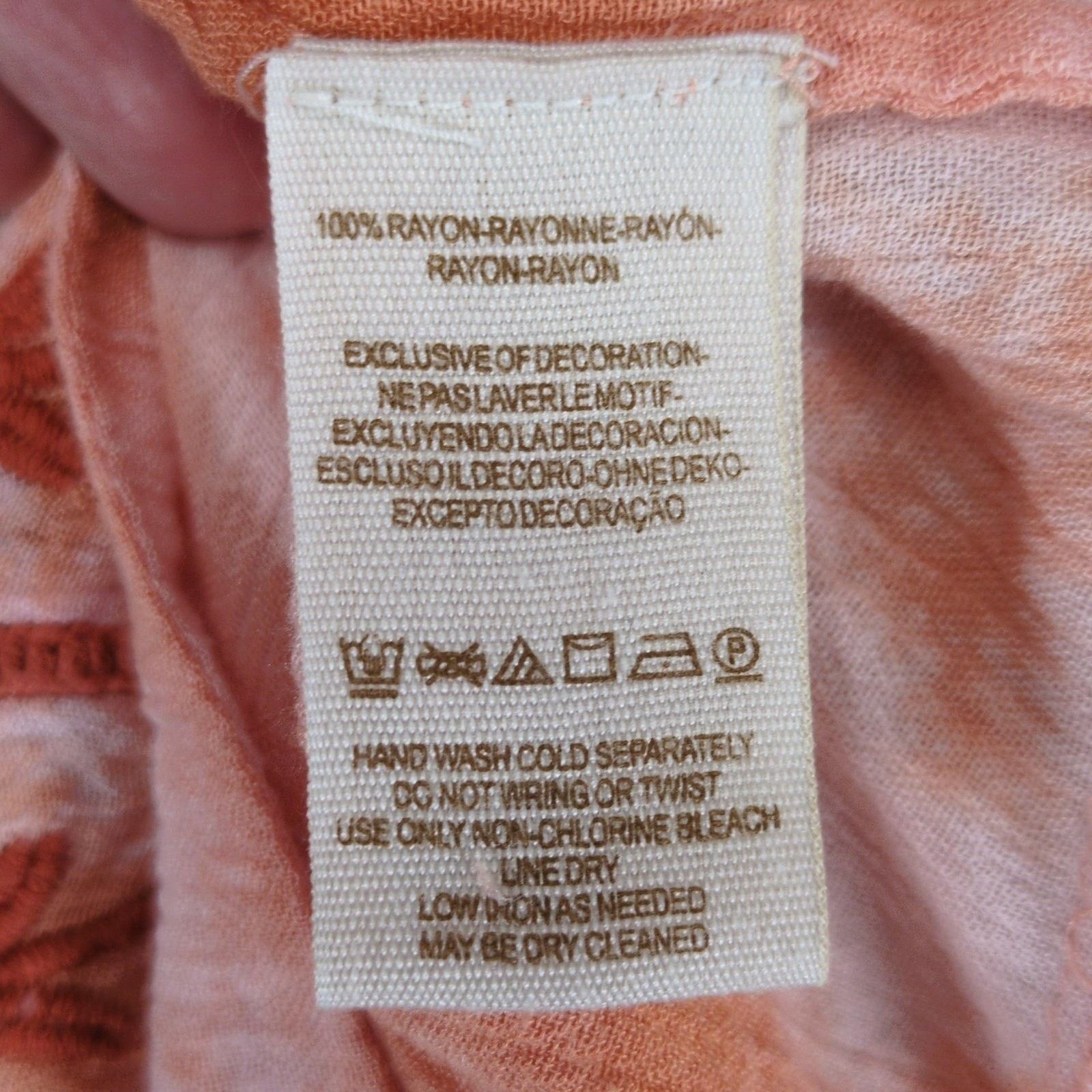 Free People Free People Women's XS Embroidered Orange Tie Dye Blouse Top Size XS / US 0-2 / IT 36-38 - 7 Thumbnail