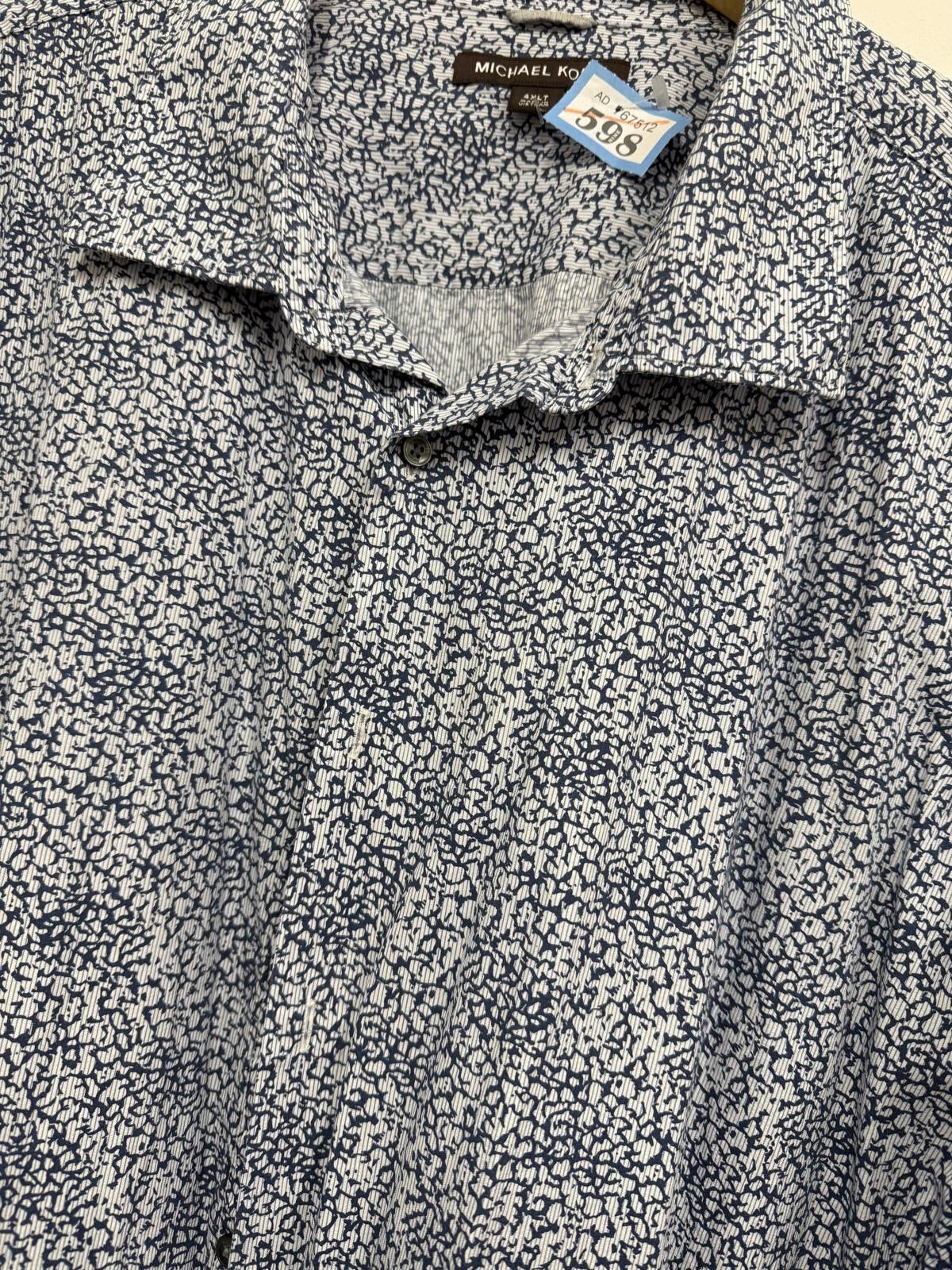 Michael Kors Michael Kors Blue and White Patterned Long Sleeve Shirt 4XLT Size US XXL / EU 58 / 5 - 3 Thumbnail