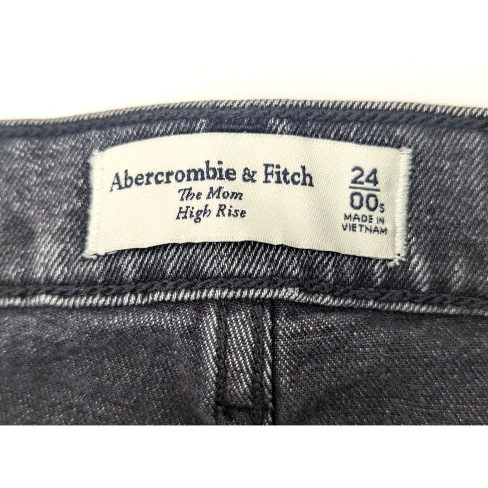 Abercrombie & Fitch Abercrombie & Fitch Jeans The Mom High Rise 00 24x24 Black Denim 5-Pocket Stretch Regular Women Size 24" / US 00 / IT 34 - 6 Thumbnail