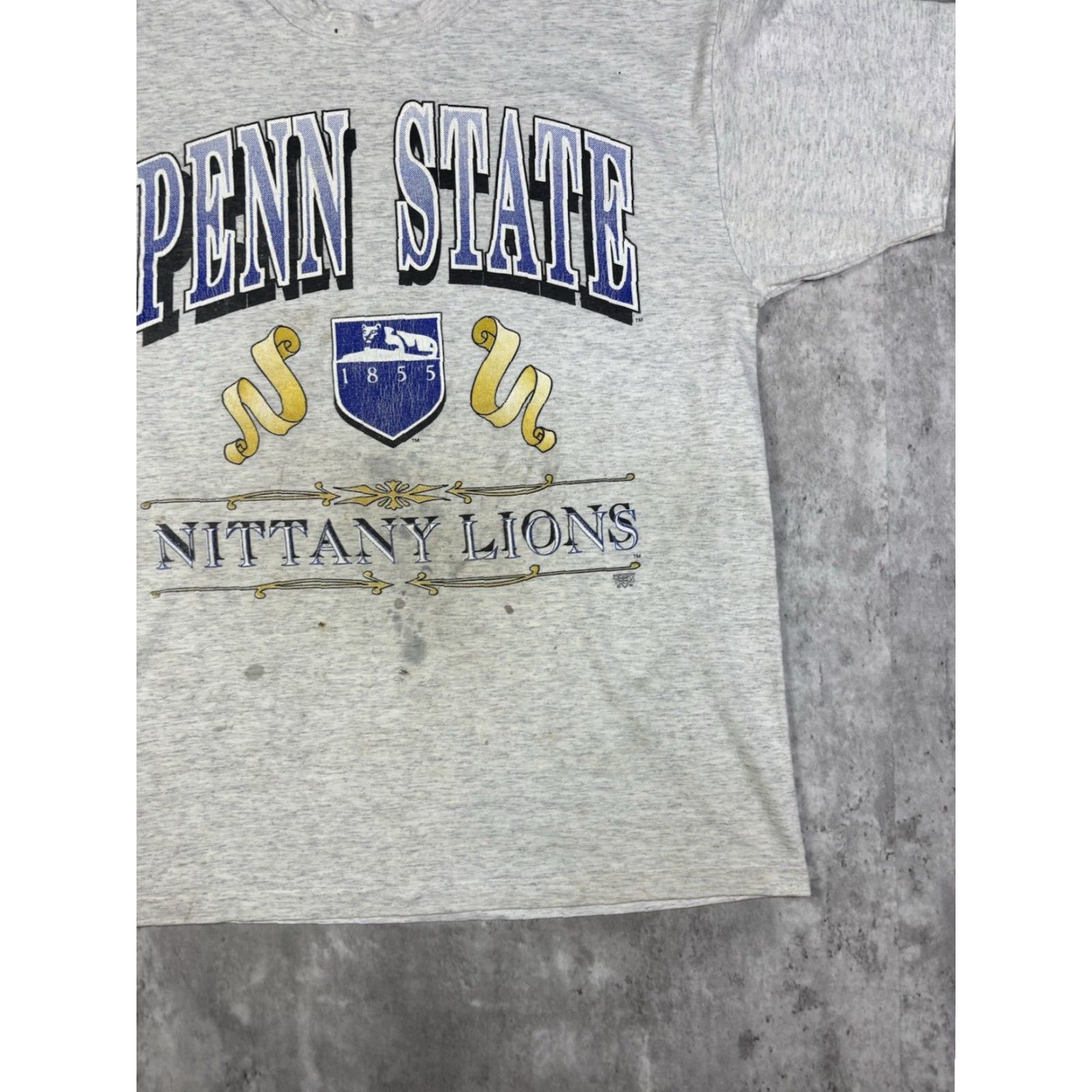 Delta VINTAGE Penn State University T Shirt L Men Gray 90s University Sports Graphic Print Short Sleeve Crew Neck Cotton Delta Size L Mens Size US L / EU 52-54 / 3 - 3 Thumbnail