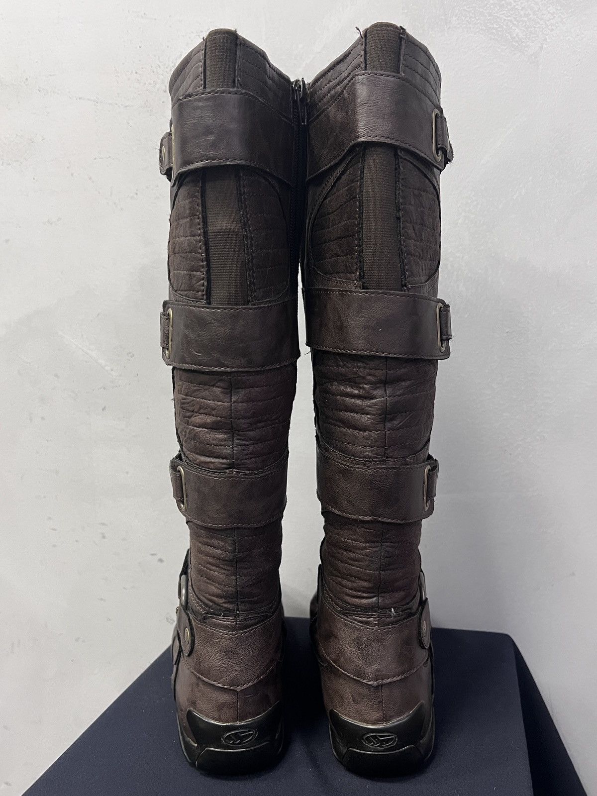 14th Addiction Leather hight moto Balenciaga style straps moto boxing boots Size US 8 / EU 41 - 7 Thumbnail