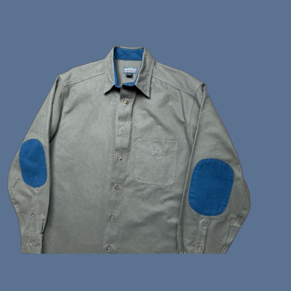 Vintage VINTAGE Woolrich Sportsman Button-Up Shirt Men’s Large Green Chamois Long Sleeve Elbow Patch Collared USA Shirt Men Green Buttons Size US L / EU 52-54 / 3 - 1 Thumbnail