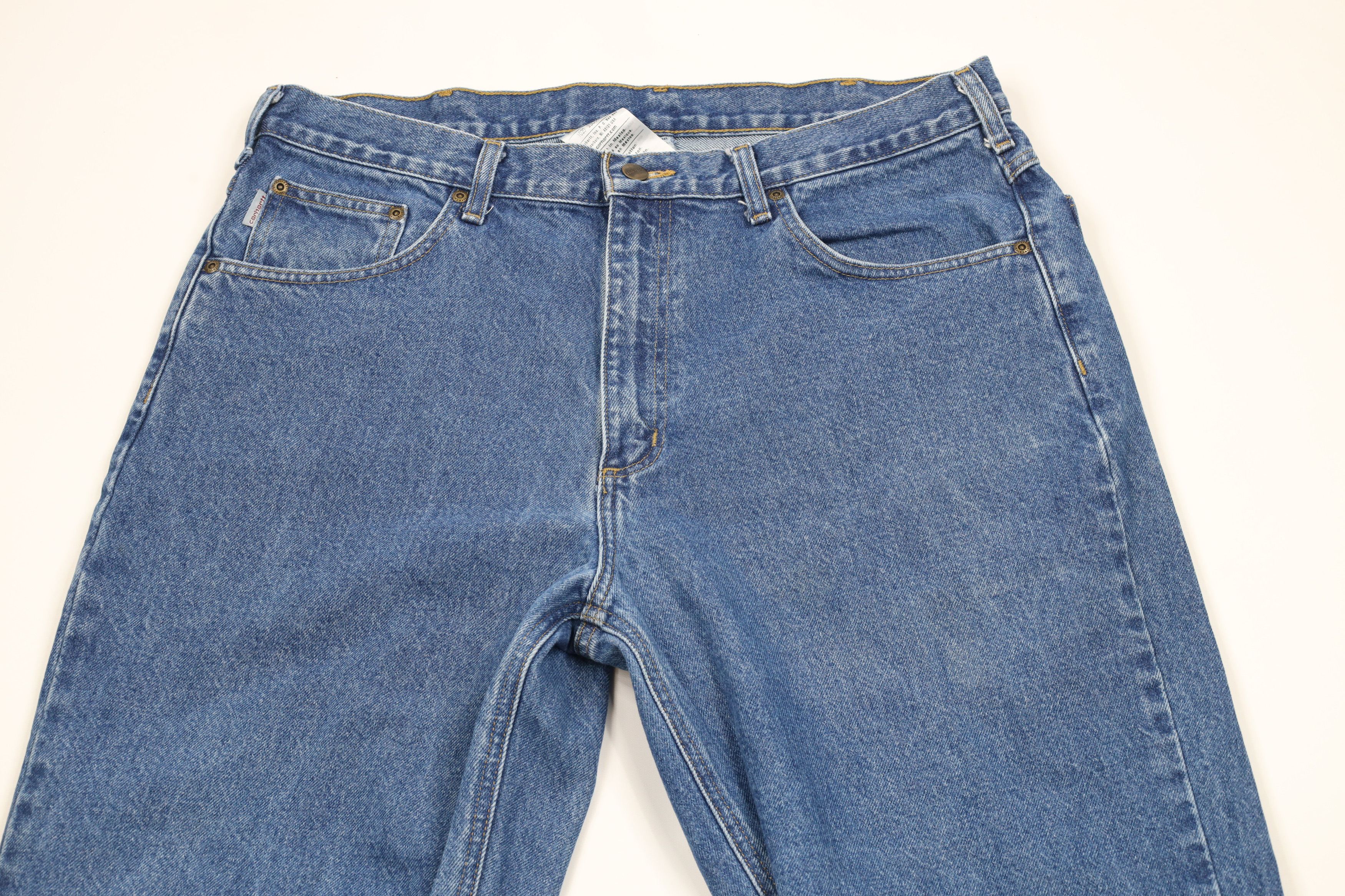 Carhartt × Vintage Vintage Y2K Carhartt Spell Out Relaxed Fit Denim Jeans Blue Size US 38 / EU 54 - 2 Thumbnail