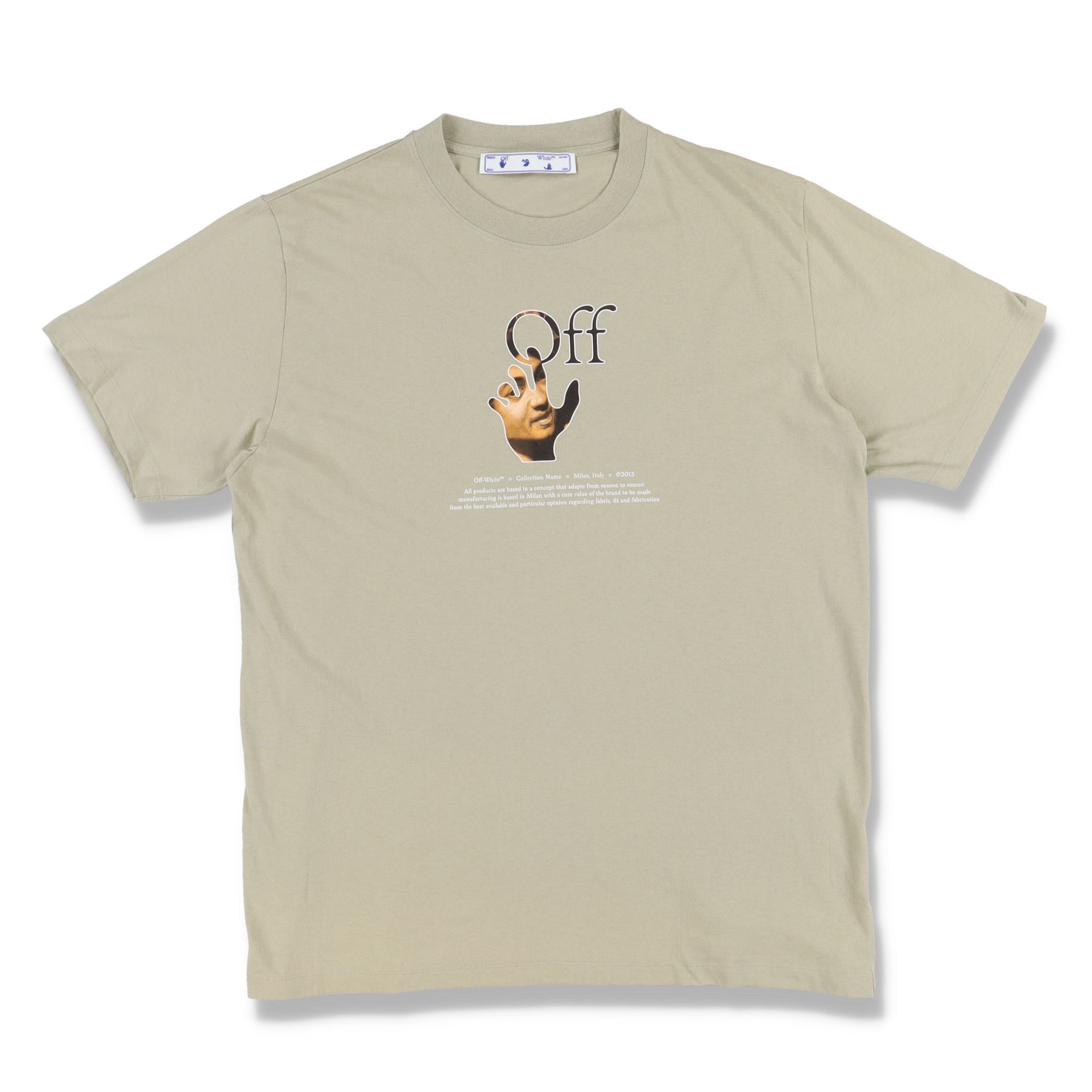 Off-White Beige Caravaggio Hand Off Logo T-Shirt Size US L / EU 52-54 / 3 - 1 Thumbnail
