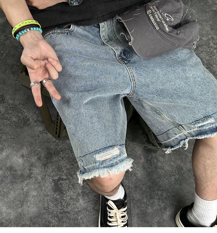 Japanese Brand × Vintage Vintage Ripped Raw Edge Denim Short Size US 29 - 6 Thumbnail