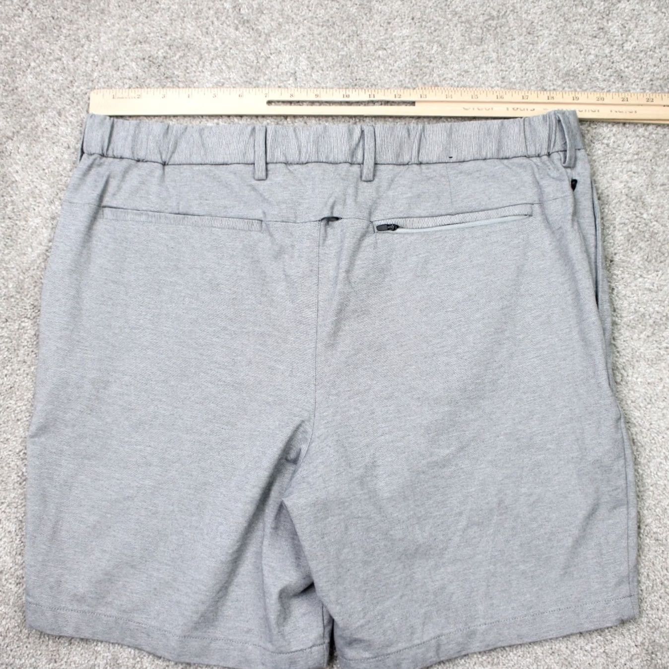Banana Republic Banana Republic Shorts Men 38 Heather Gray 9" Luxe City Short Drawstring Stretch Chino Casual Workwear Pocket Zipper Logo Size US 38 / EU 54 - 5 Thumbnail