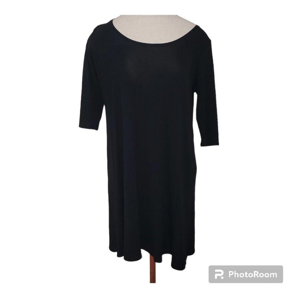 Eileen Fisher CT738 Eileen Fisher Long Black Tunic Blouse M Size M / US 6-8 / IT 42-44 - 2 Thumbnail