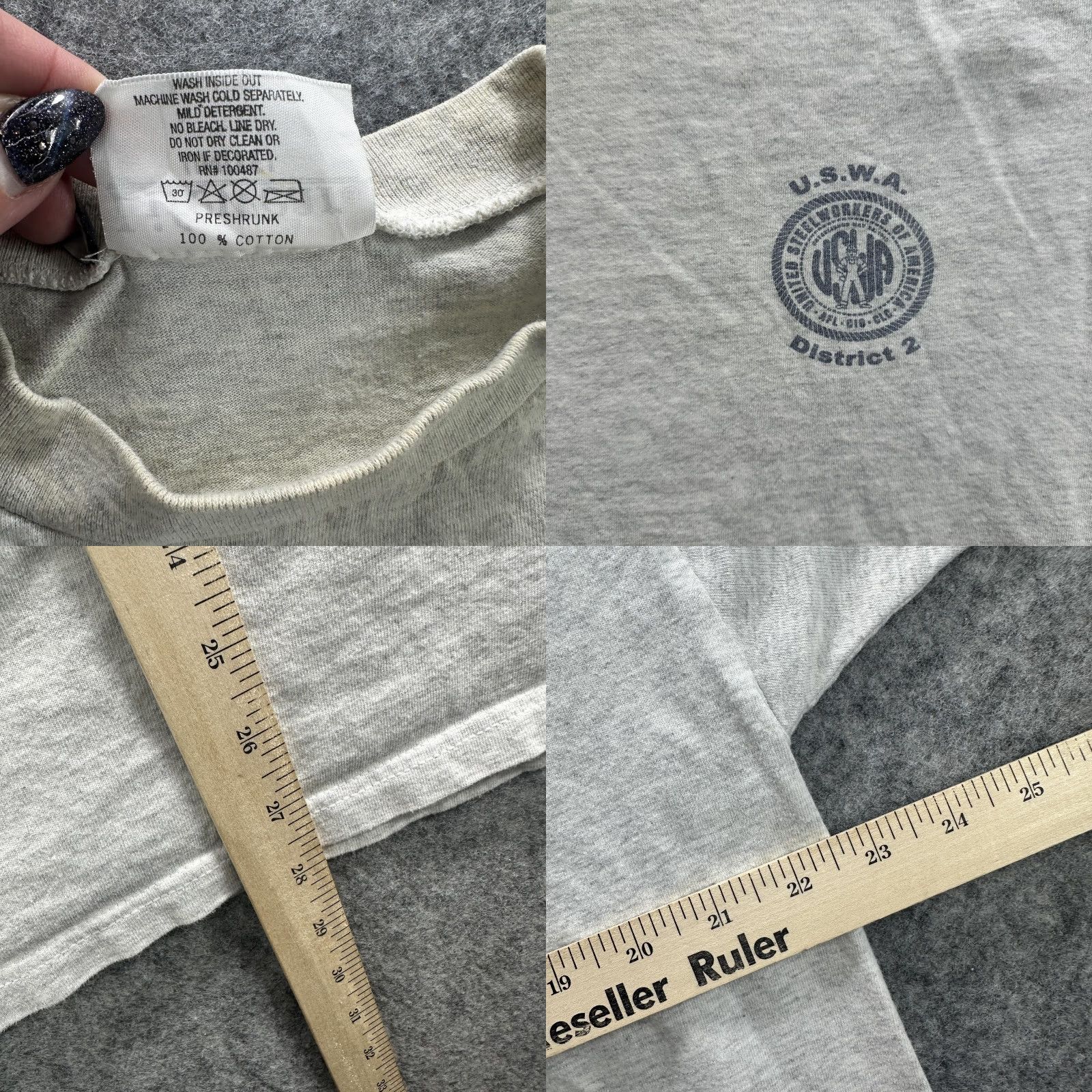 Vintage VINTAGE Lifewear USWA Steelworkers Shirt Mens XL Gray Stand Up For Steel Graphic Union 90s USA 100% preshrunk cotton Tee Size US XL / EU 56 / 4 - 8 Thumbnail