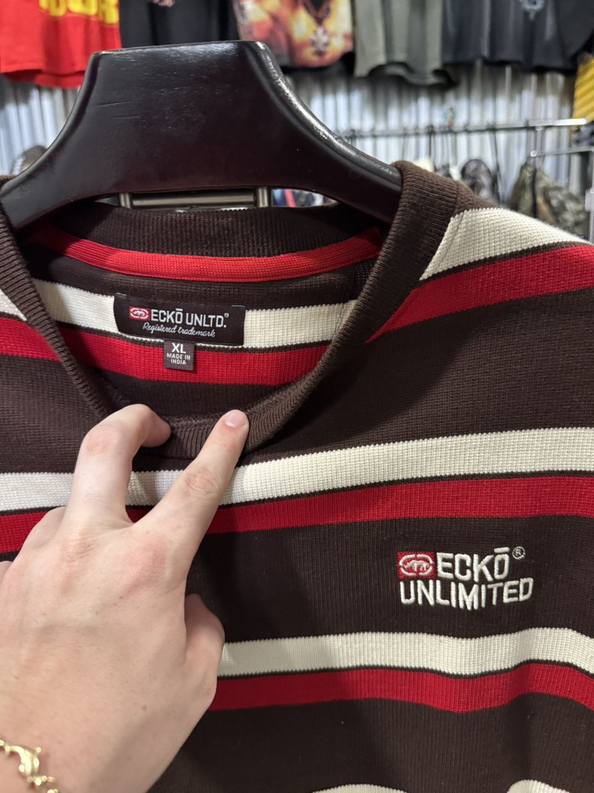 Ecko Unltd. × Vintage Y2K Vintage Striped Ecko Longsleeve Tee XXL Size US XXL / EU 58 / 5 - 2 Thumbnail